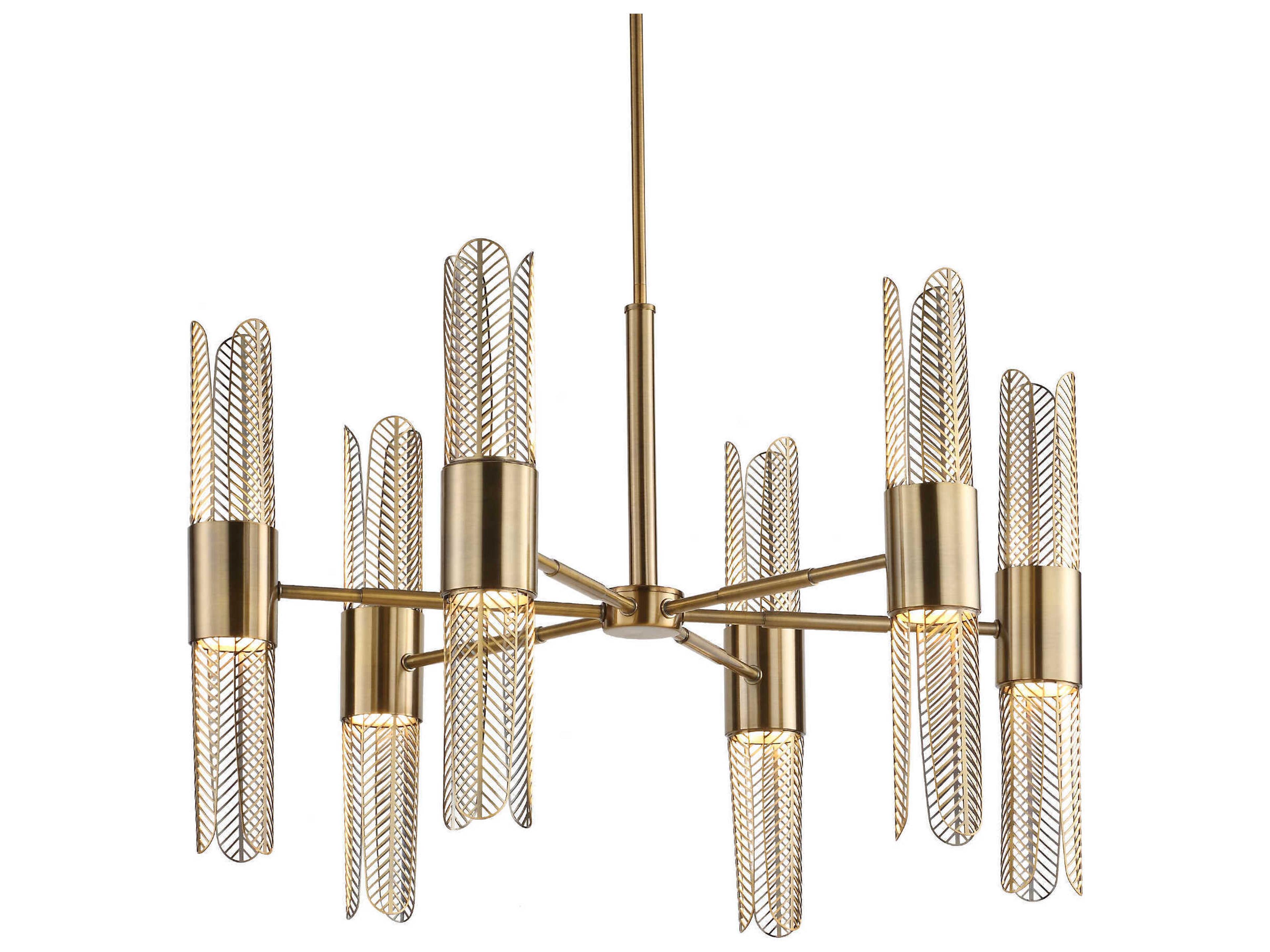 Cret 12-Light Oxidized Brass Chandelier