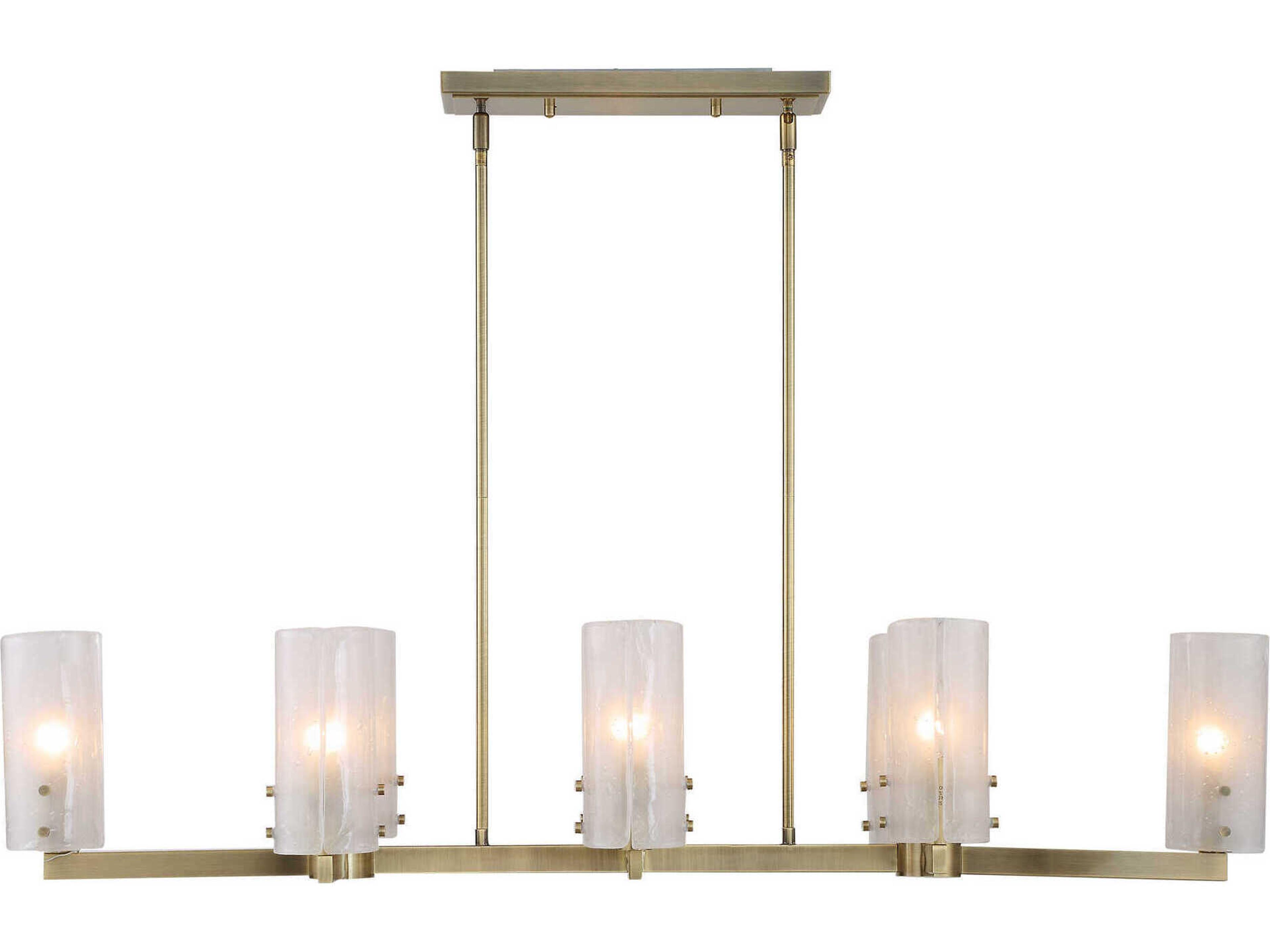 Uttermost Mistie 8-Light Antique Brass Cylinder Island Pendant