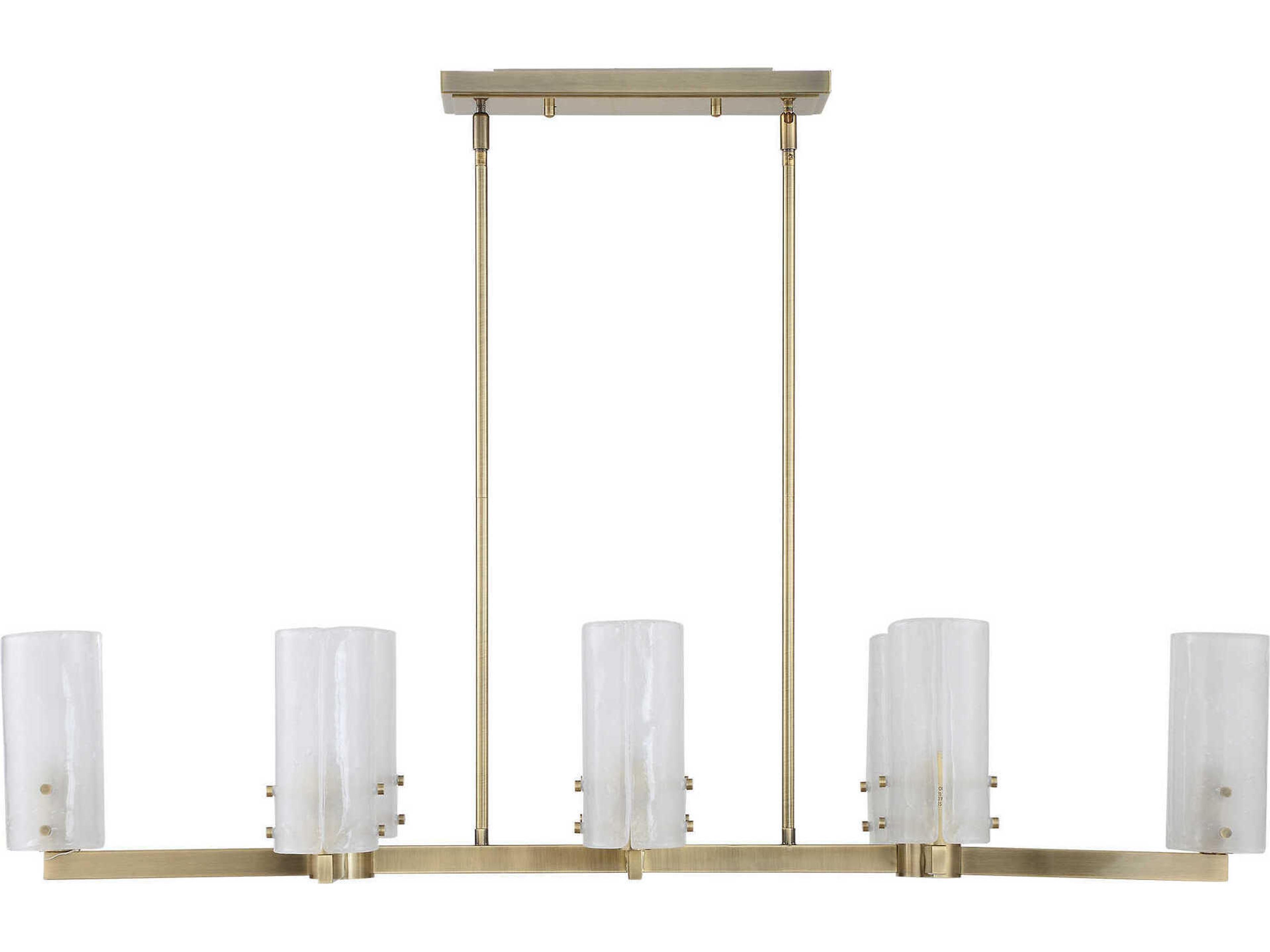 Uttermost Mistie 8-Light Antique Brass Cylinder Island Pendant