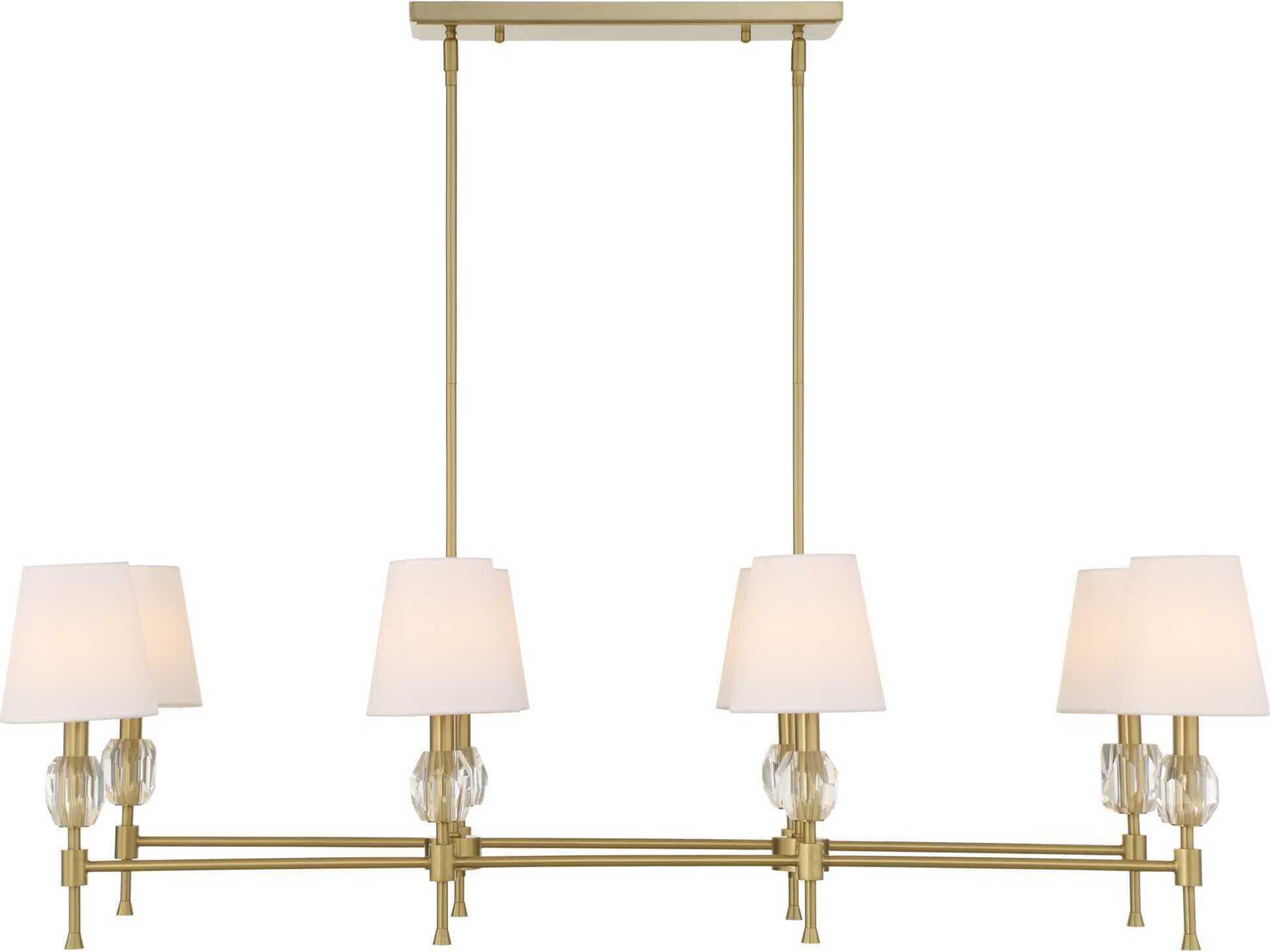 Arques 8-Light Natural Brass Island Pendant