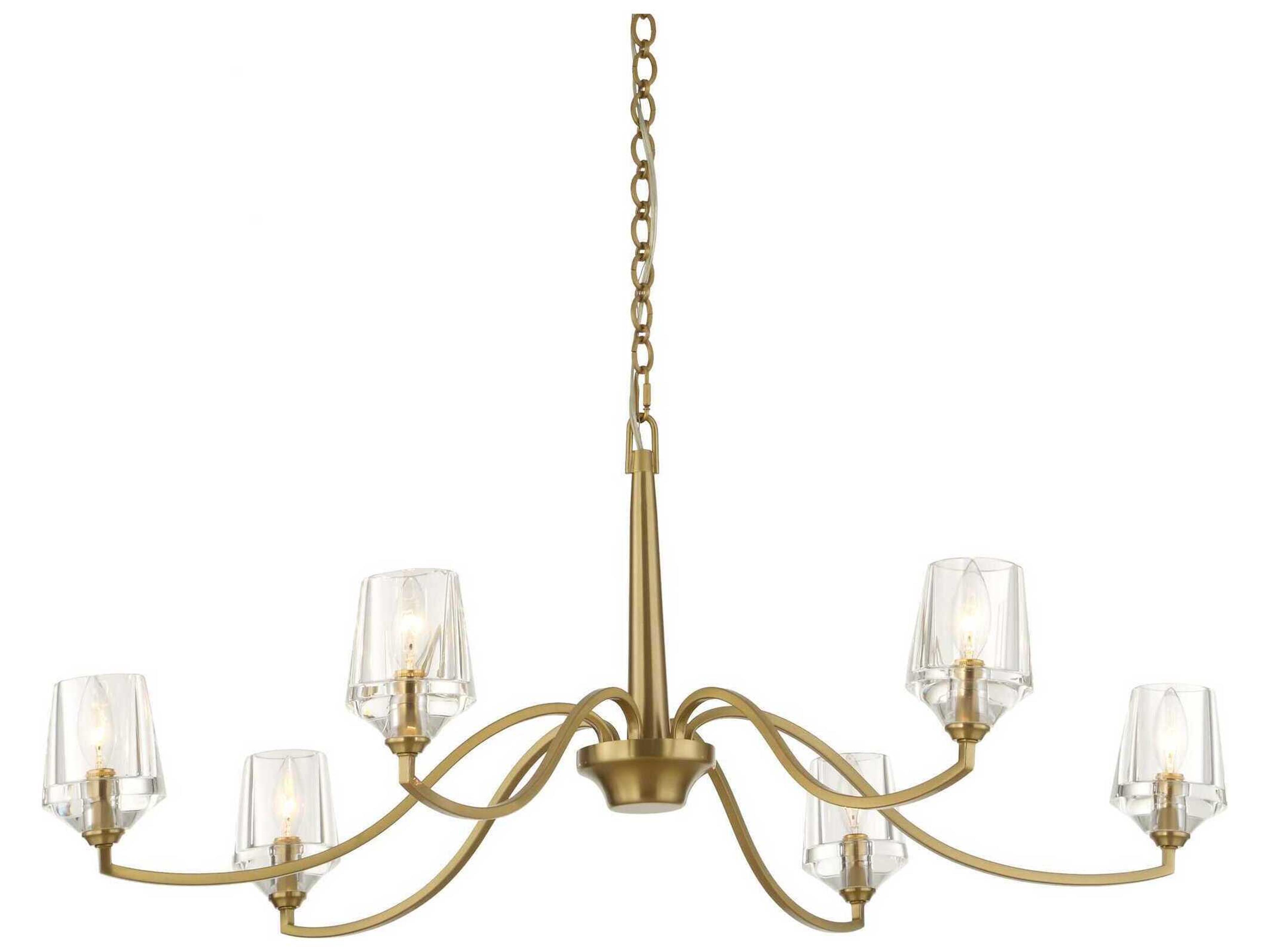 Barcelona 6-Light Natural Brass Chandelier