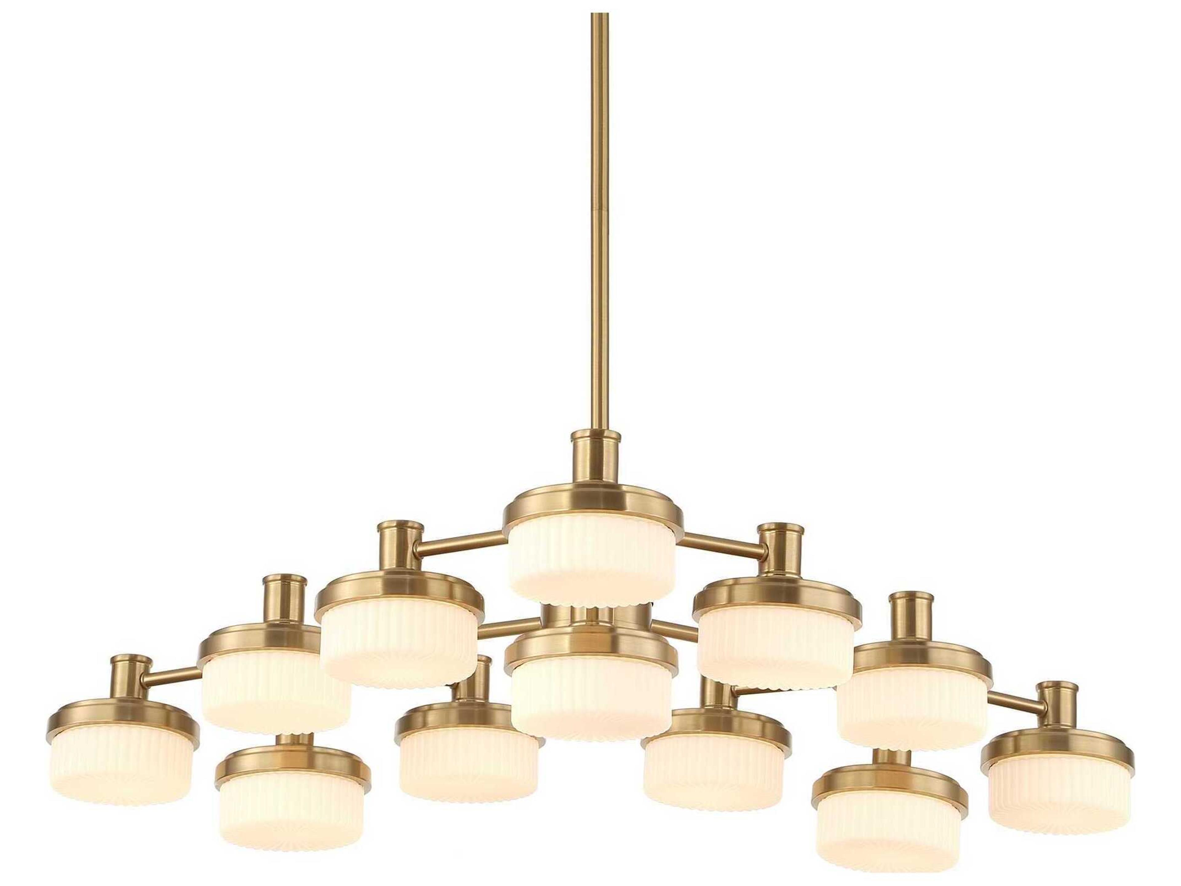 Wedge 12-Light Warm Brass Chandelier