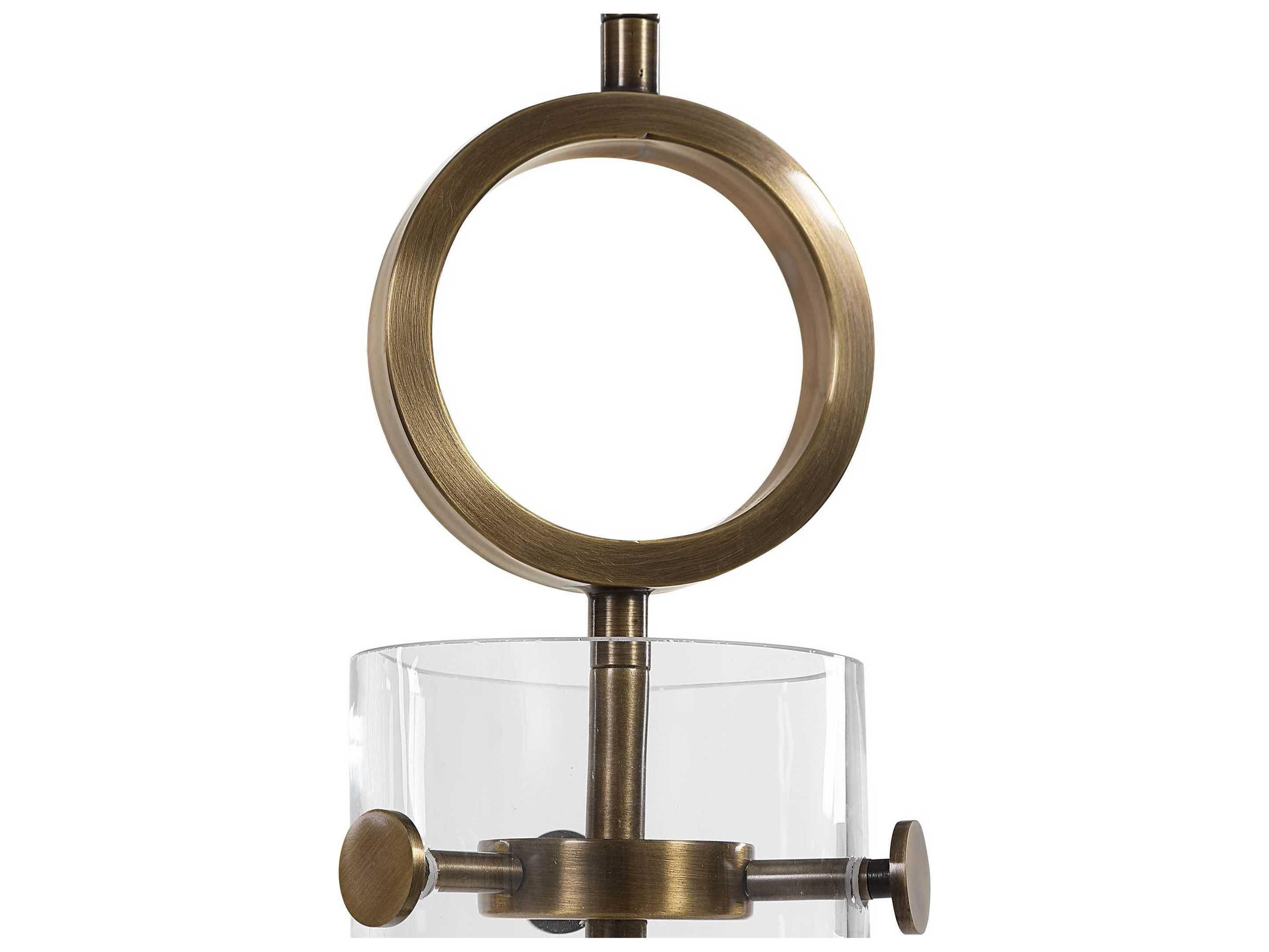 Uttermost Imbuto 1-Light Aged Brass Glass Pendant