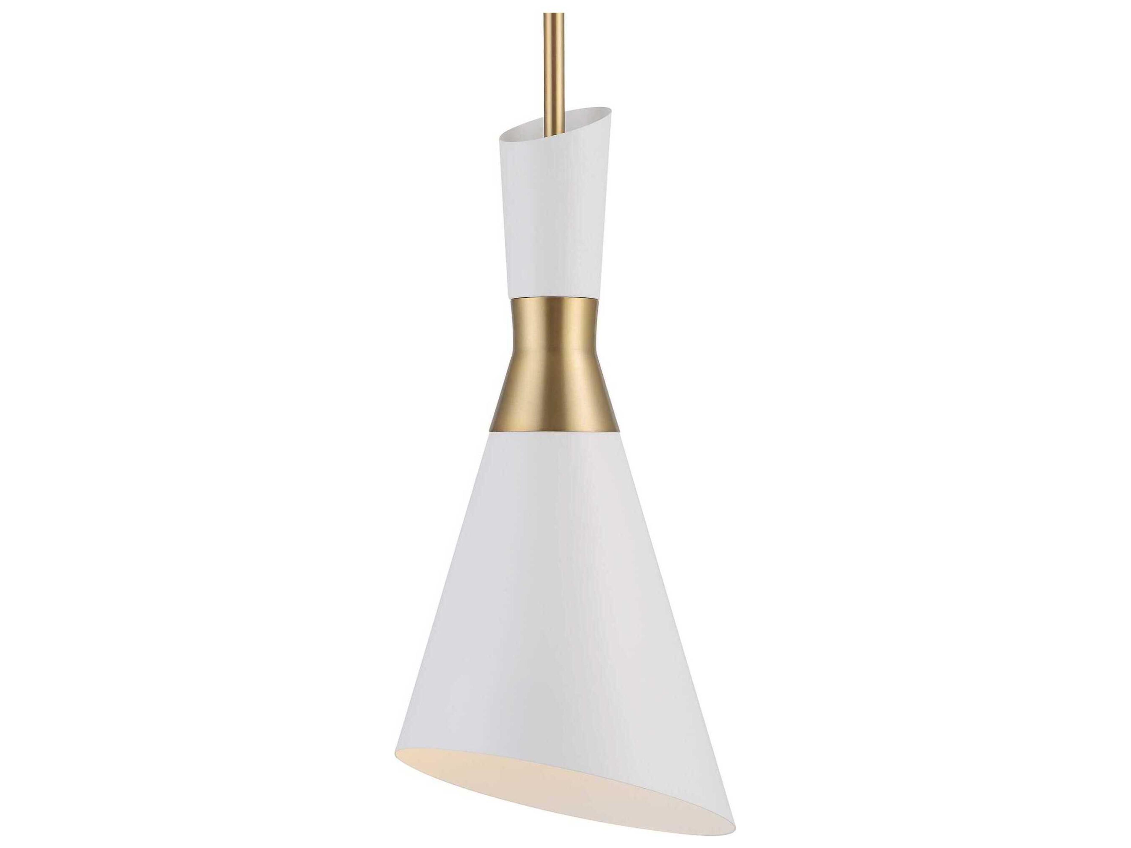 Uttermost 1-Light Antique Brass White Mini Pendant