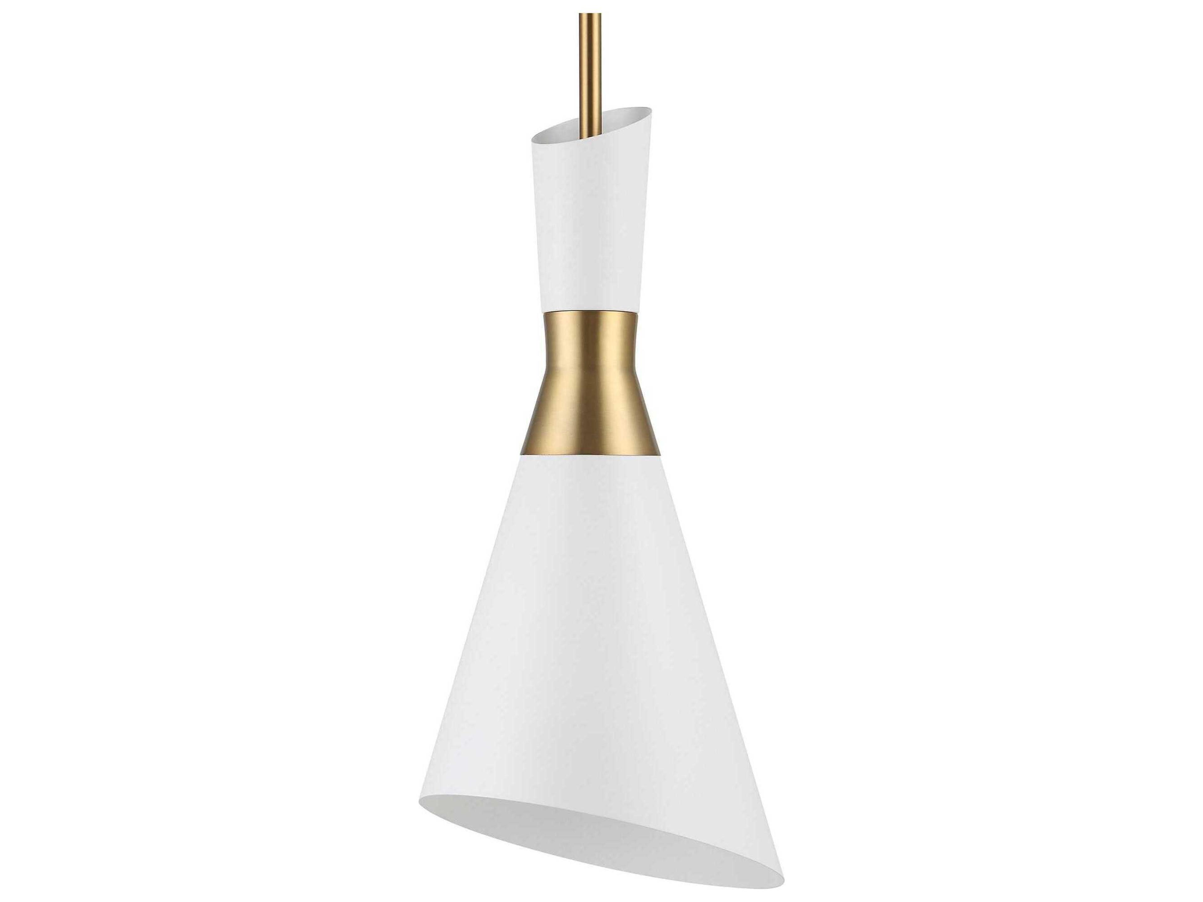 Uttermost 1-Light Antique Brass White Mini Pendant