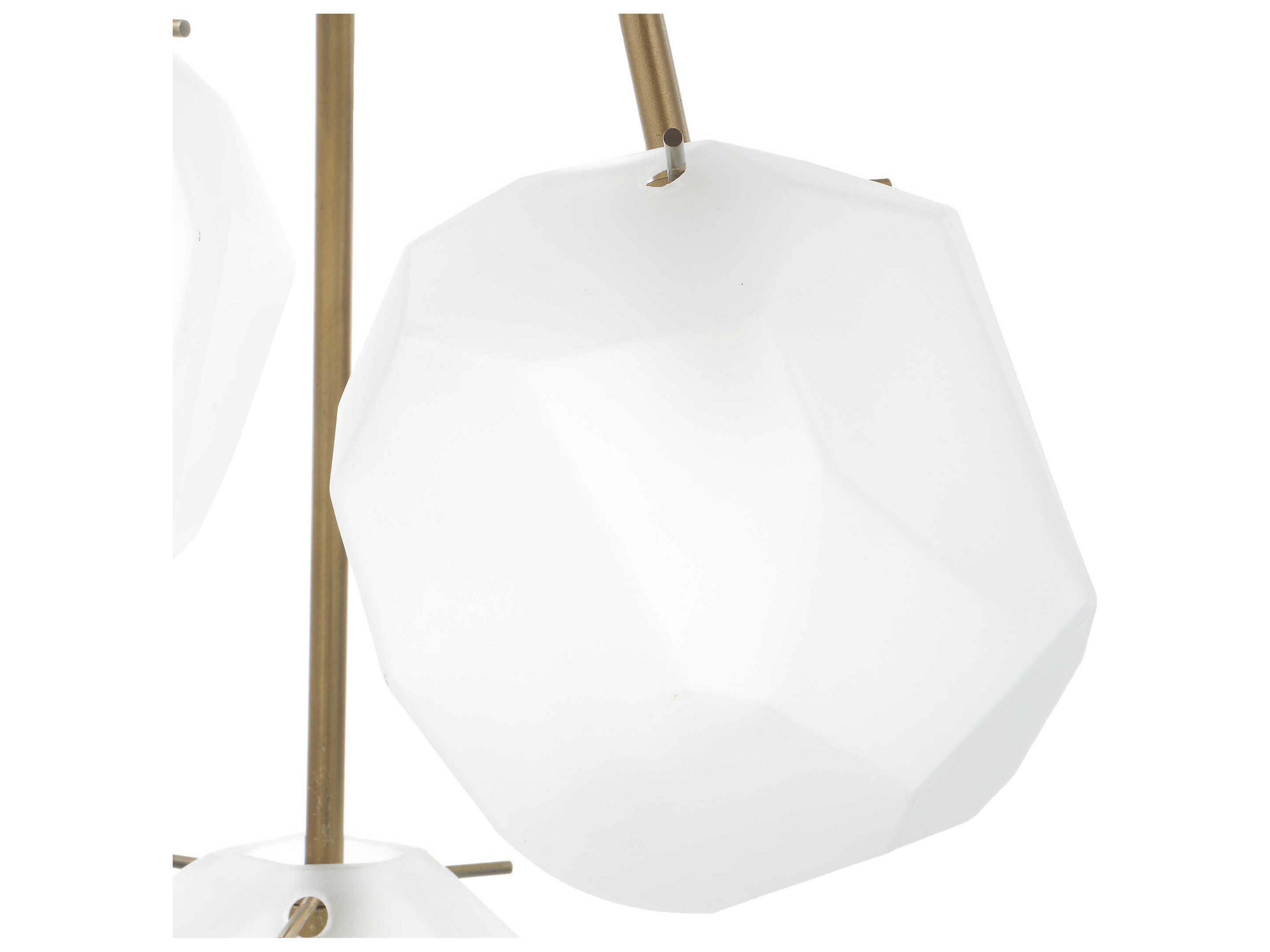 Uttermost Geodesic 3-Light Matte Antique Brass Glass Round Pendant