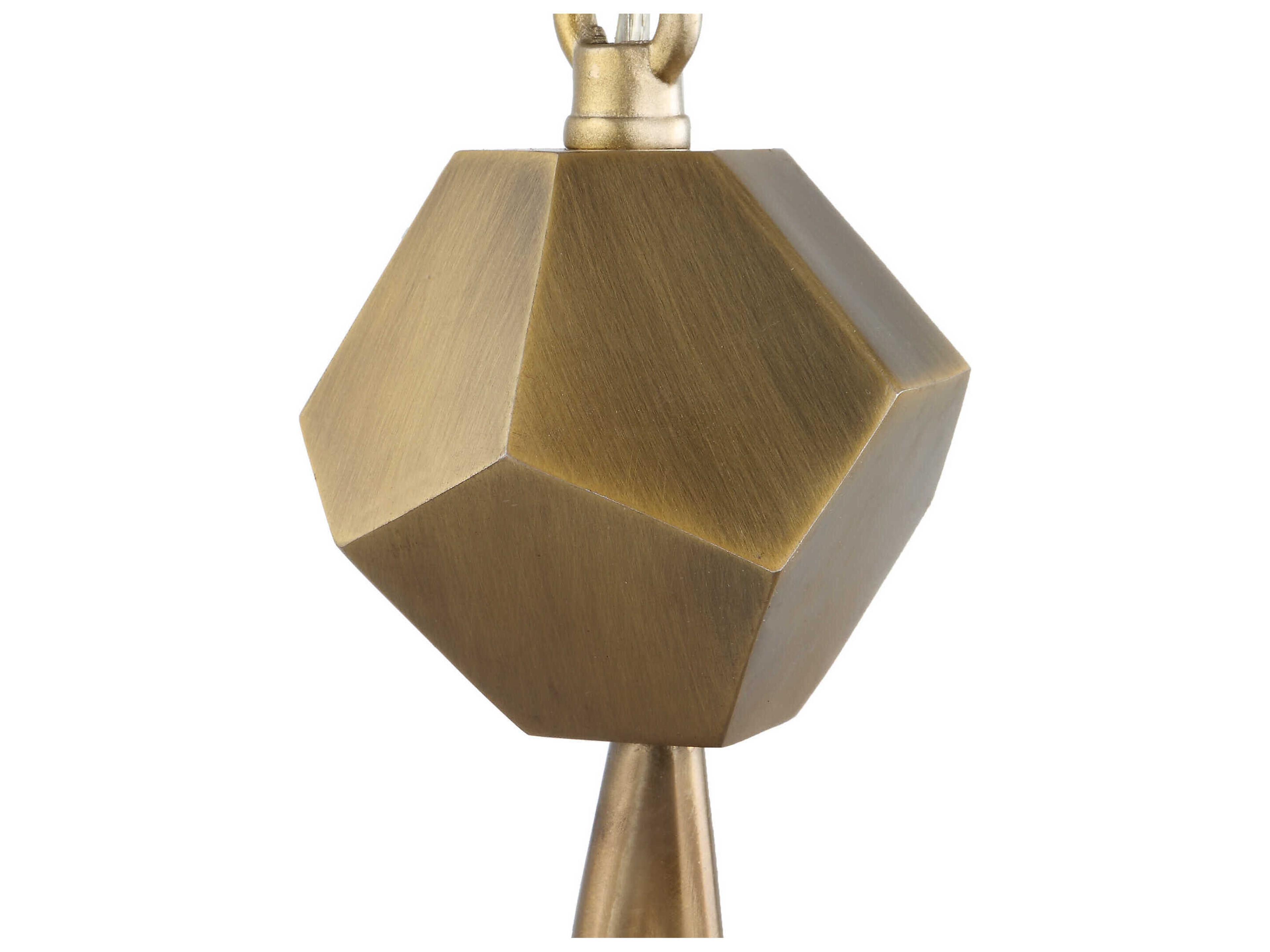 Uttermost Geodesic 3-Light Matte Antique Brass Glass Round Pendant