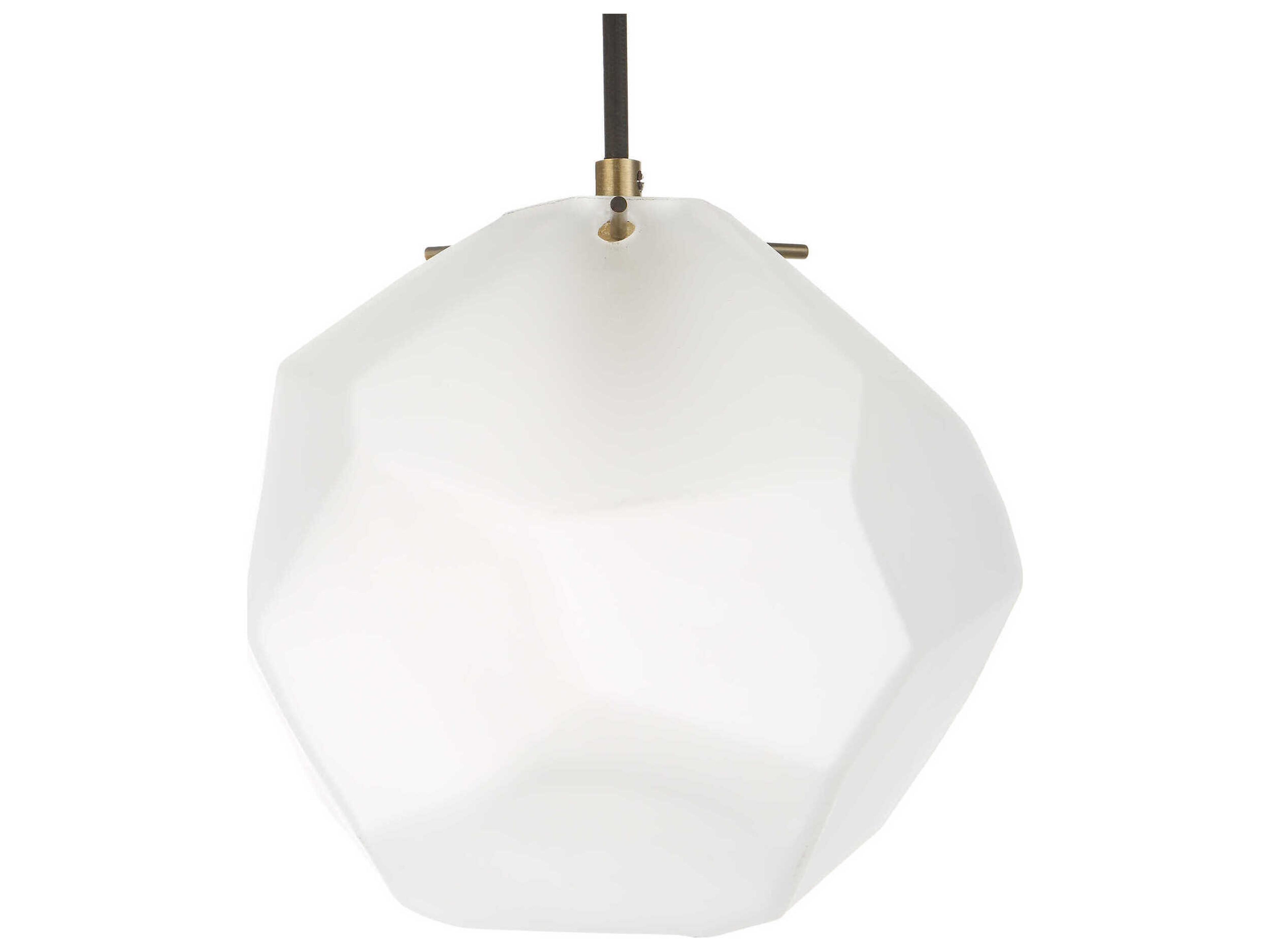 Uttermost Geodesic 1-Light Matte Antique Brass Glass Round Mini Pendant