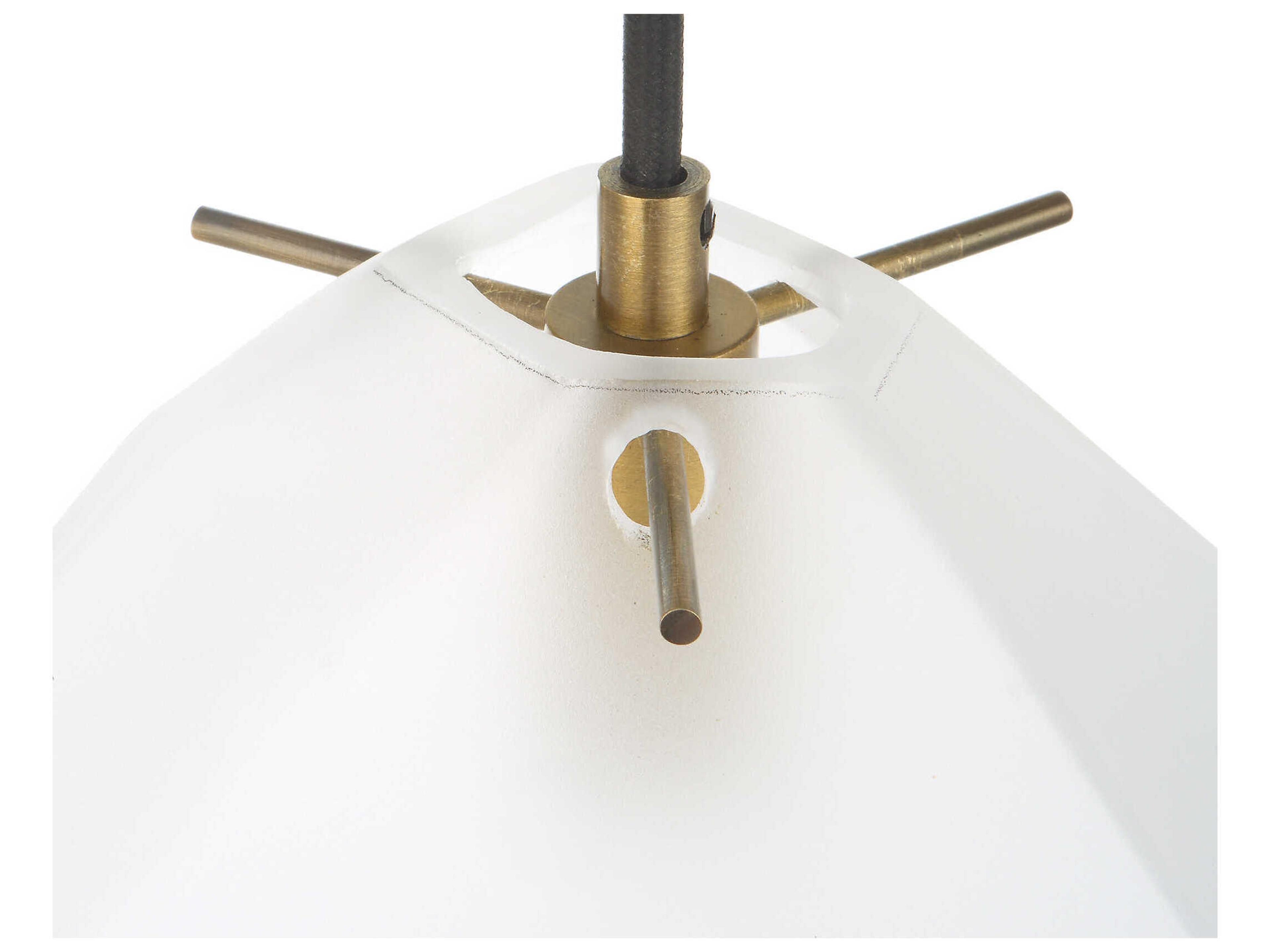 Uttermost Geodesic 1-Light Matte Antique Brass Glass Round Mini Pendant