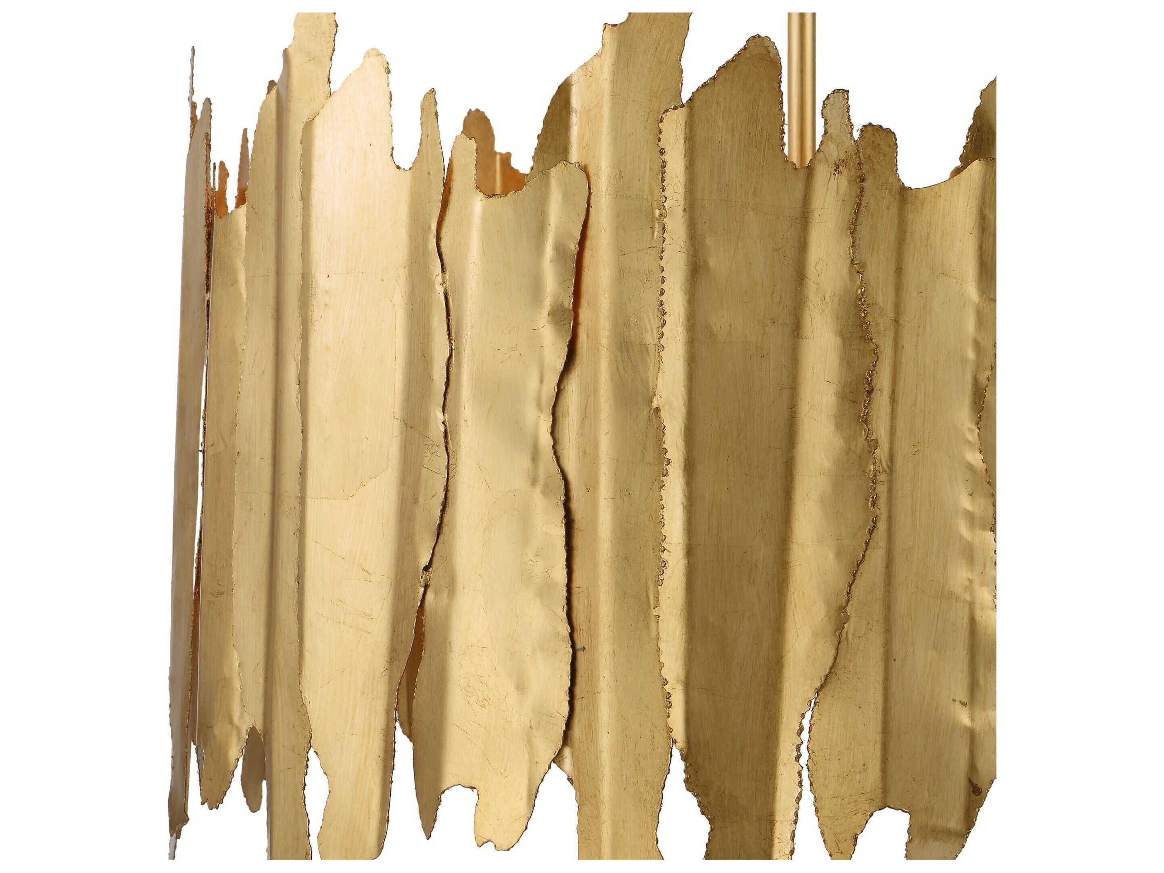 Uttermost 8-Light Gold Leaf Glass Drum Pendant