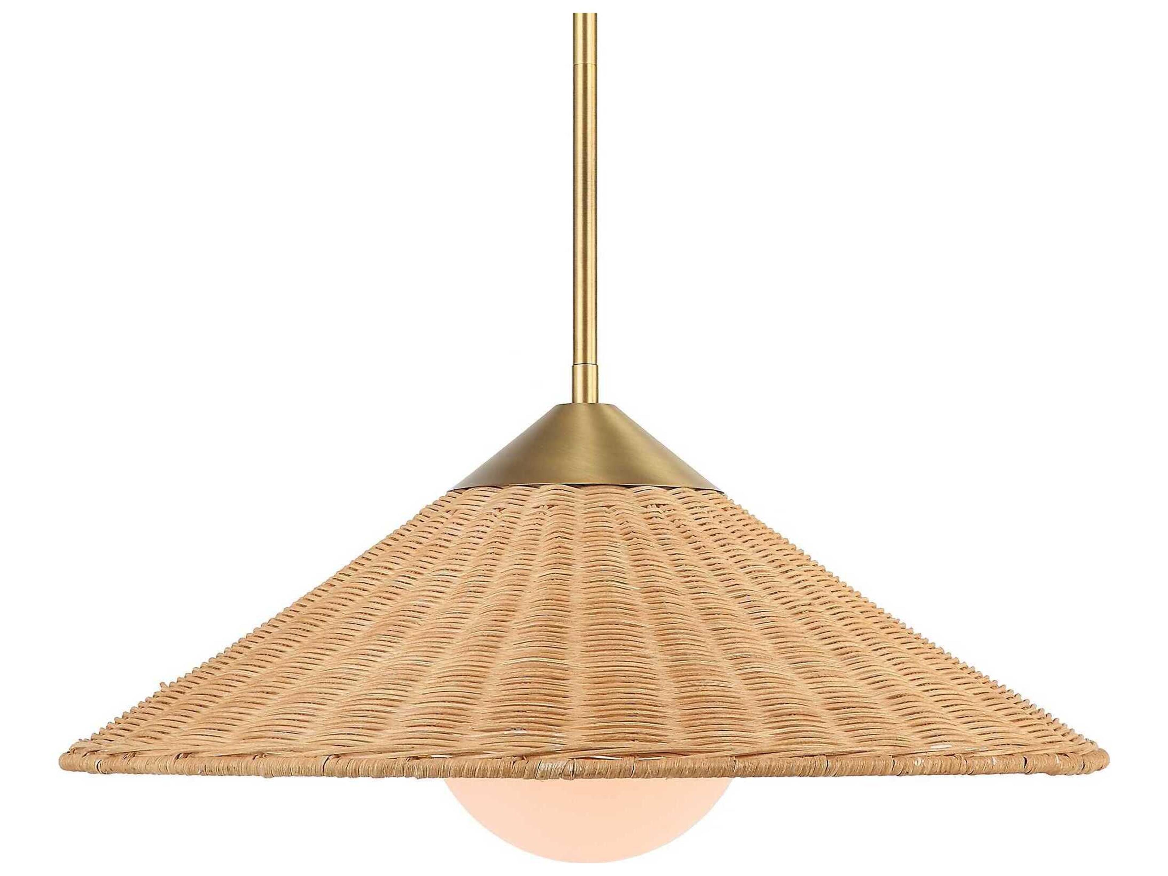 Uttermost 1-Light Antique Brass Glass Pendant