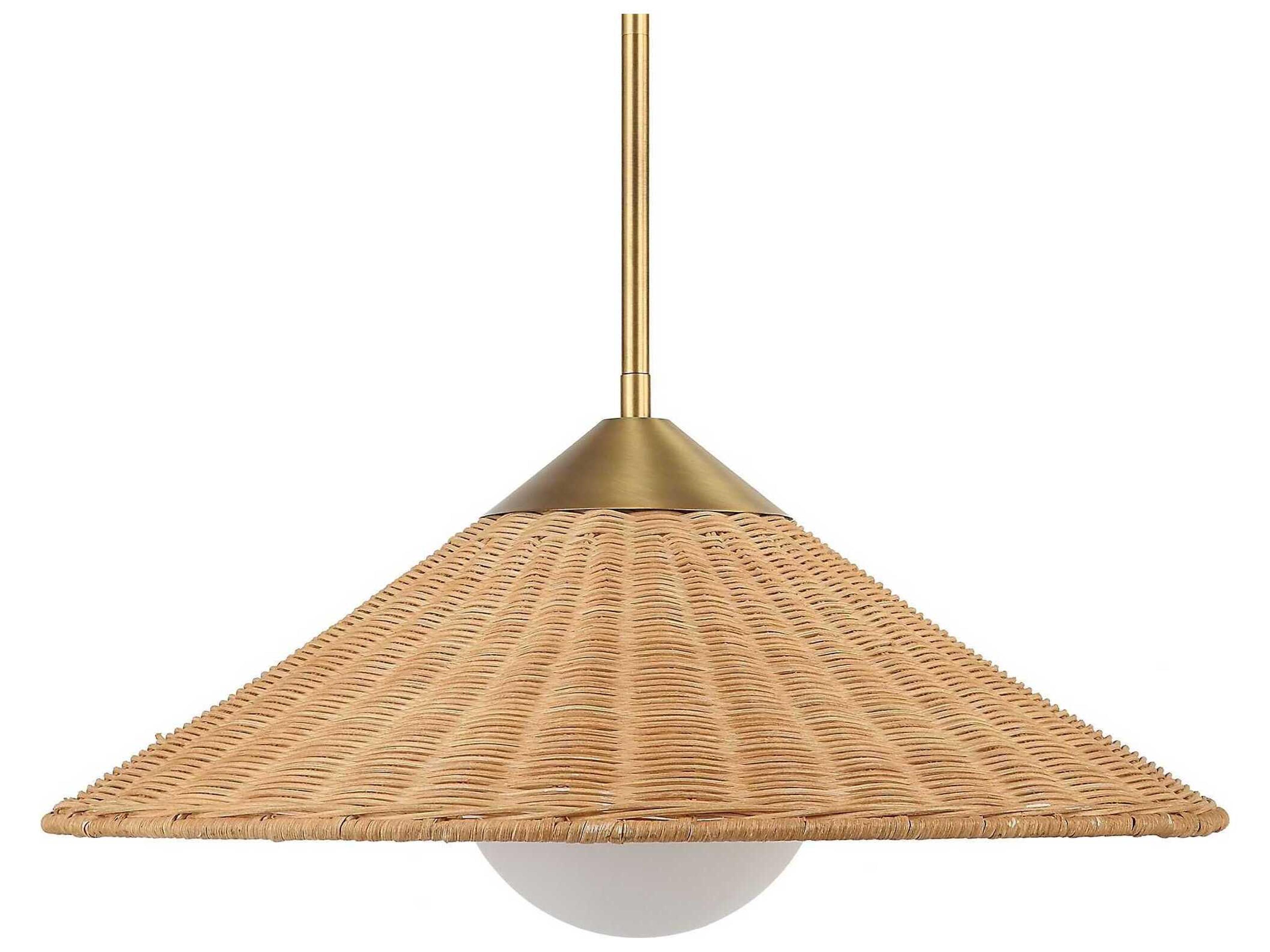 Uttermost 1-Light Antique Brass Glass Pendant