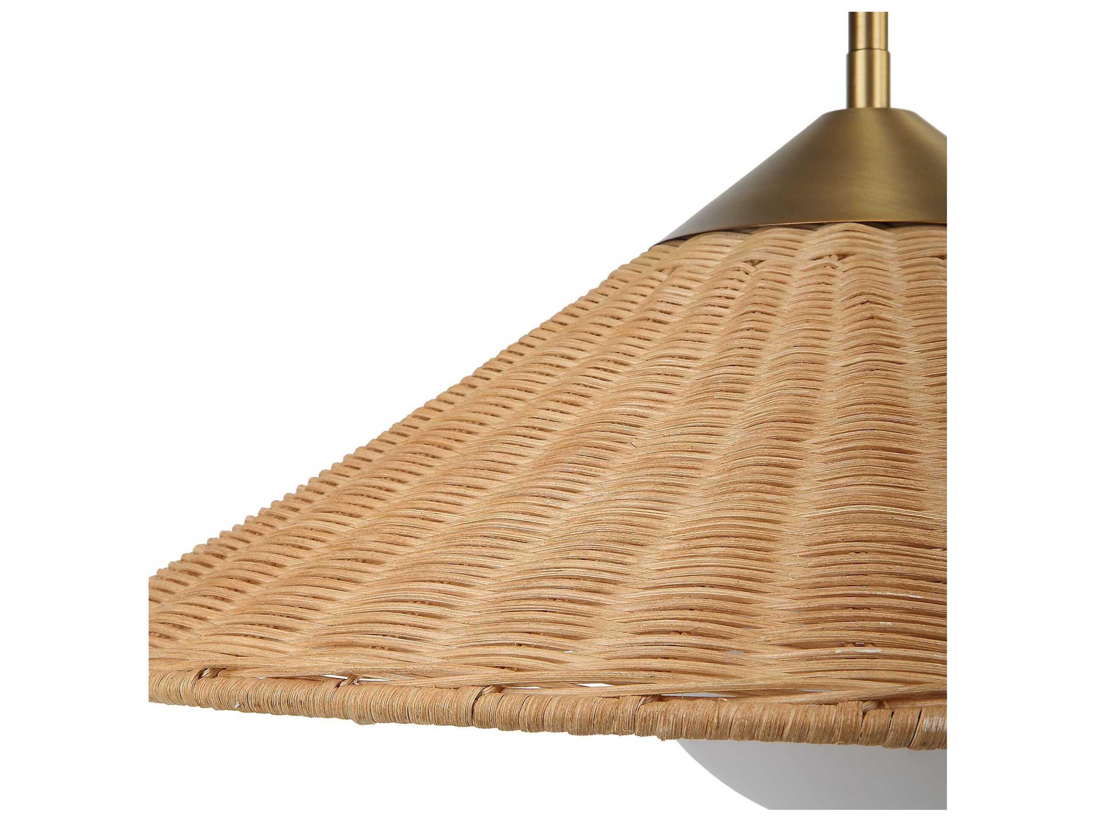 Uttermost 1-Light Antique Brass Glass Pendant