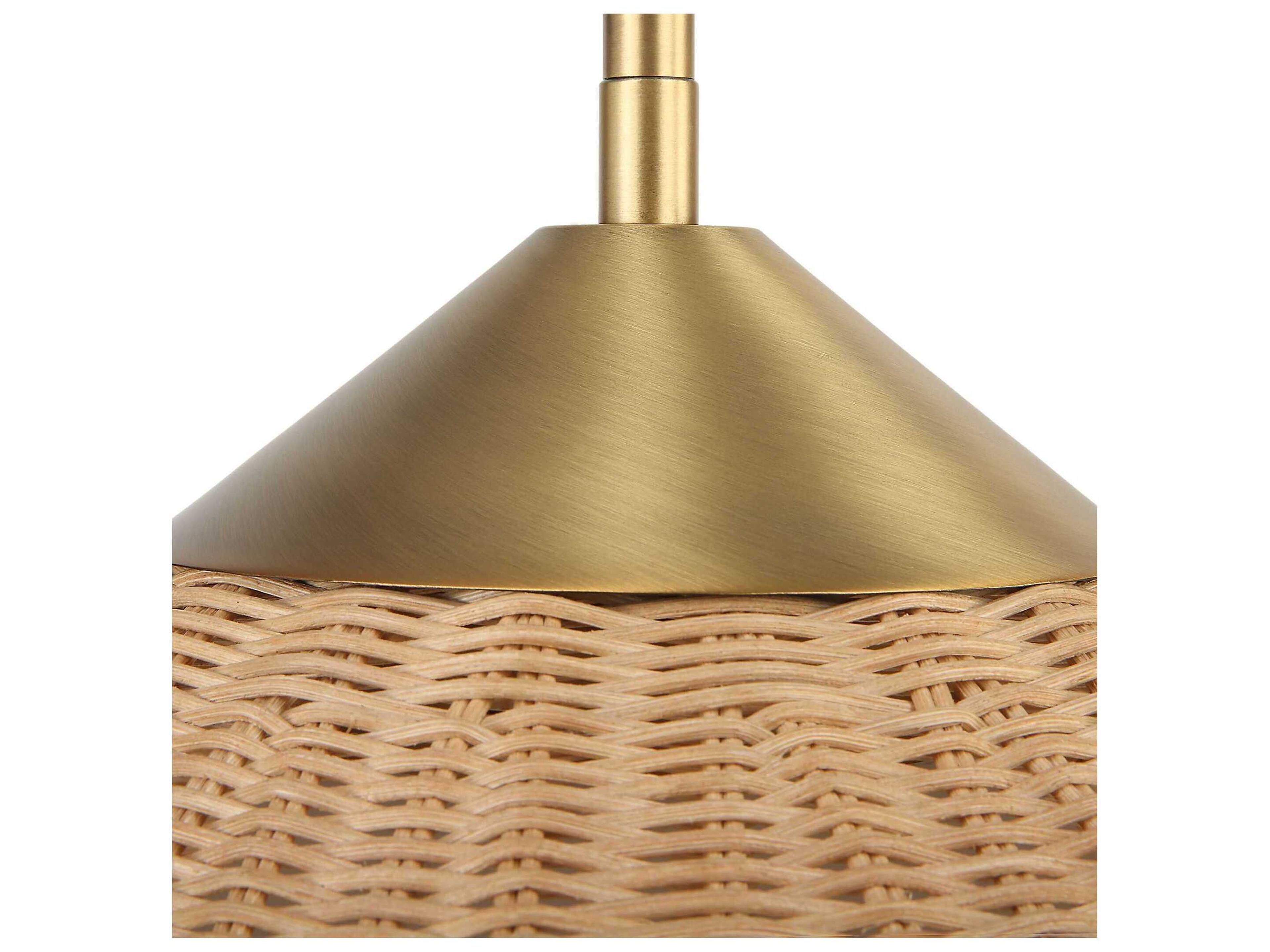 Uttermost 1-Light Antique Brass Glass Pendant