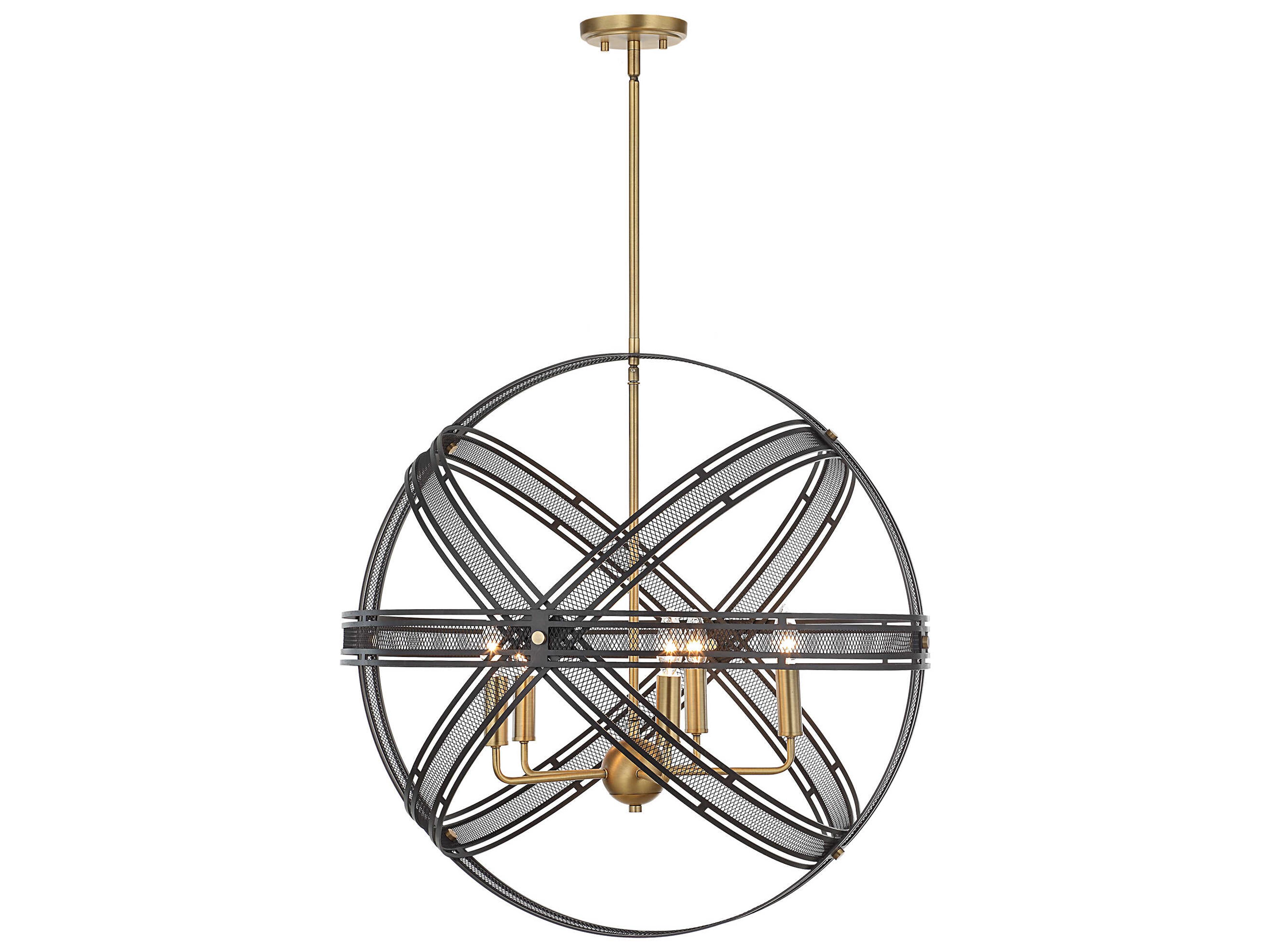 Uttermost Spherical 5-Light Bronze Antique Brass Globe Pendant