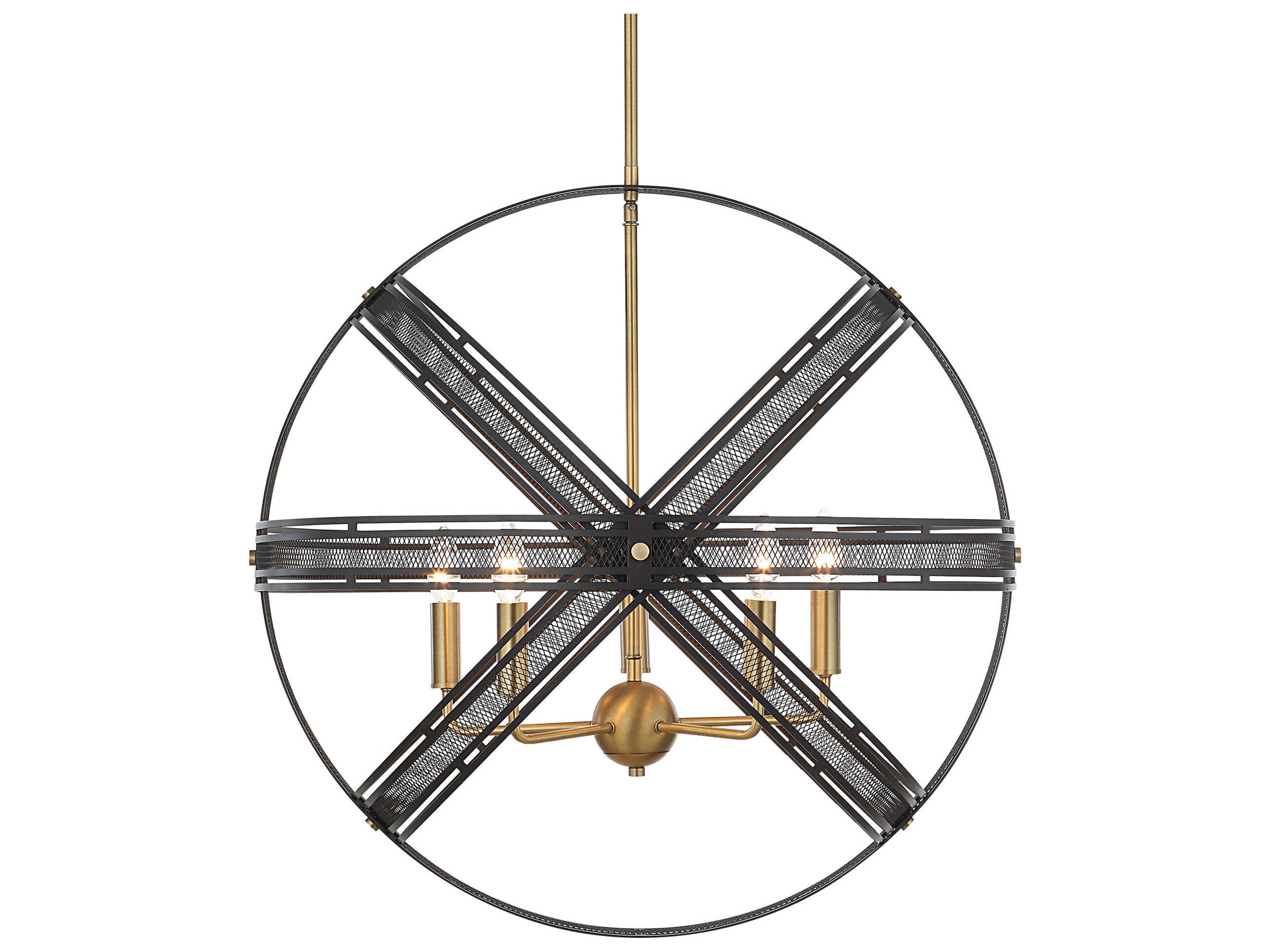 Uttermost Spherical 5-Light Bronze Antique Brass Globe Pendant