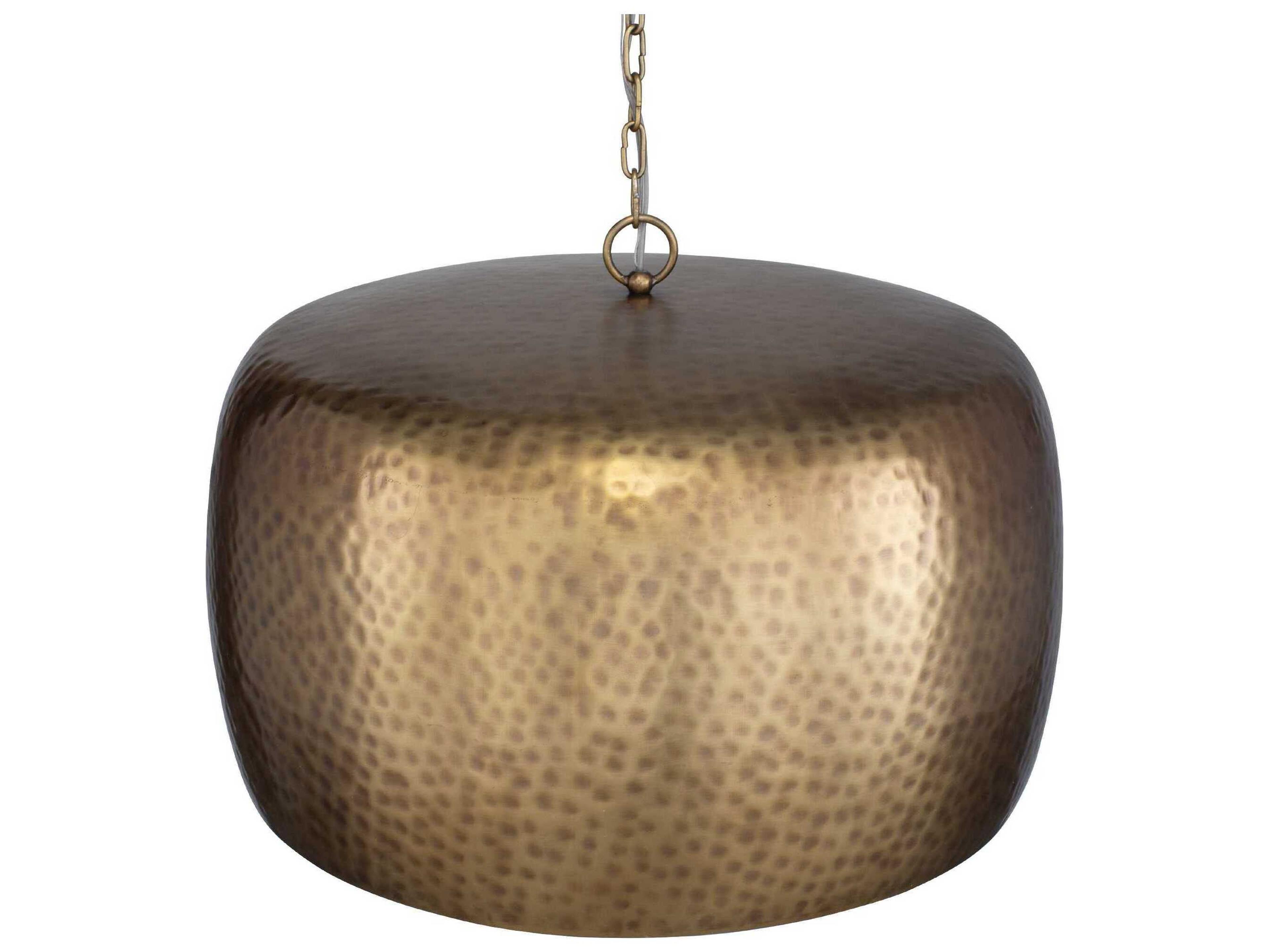 Uttermost Lemont 1-Light Antique Brass Dome Pendant
