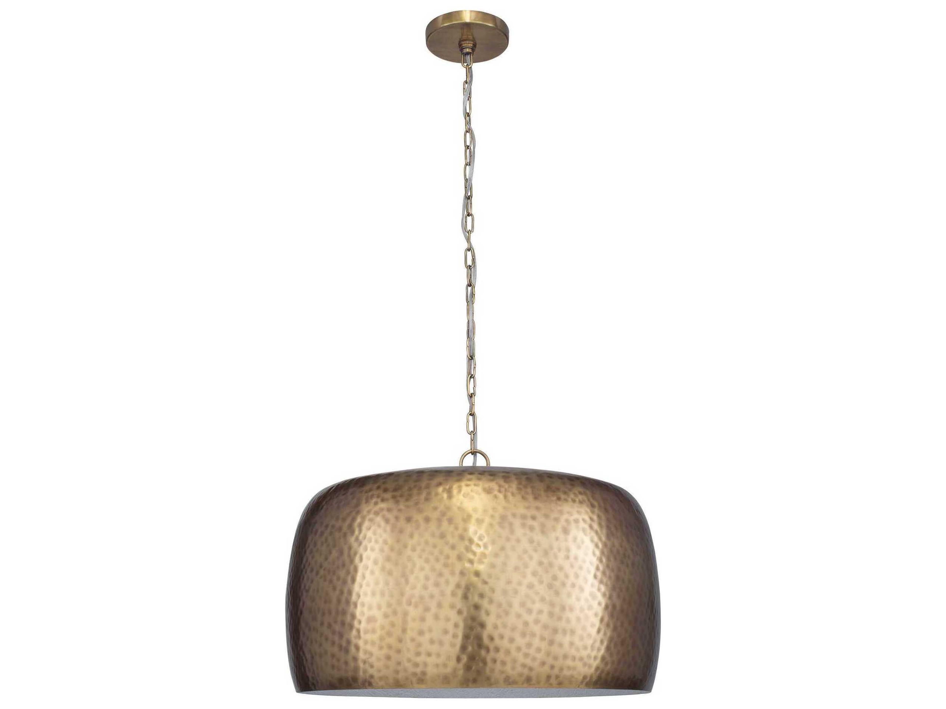 Uttermost Lemont 1-Light Antique Brass Dome Pendant