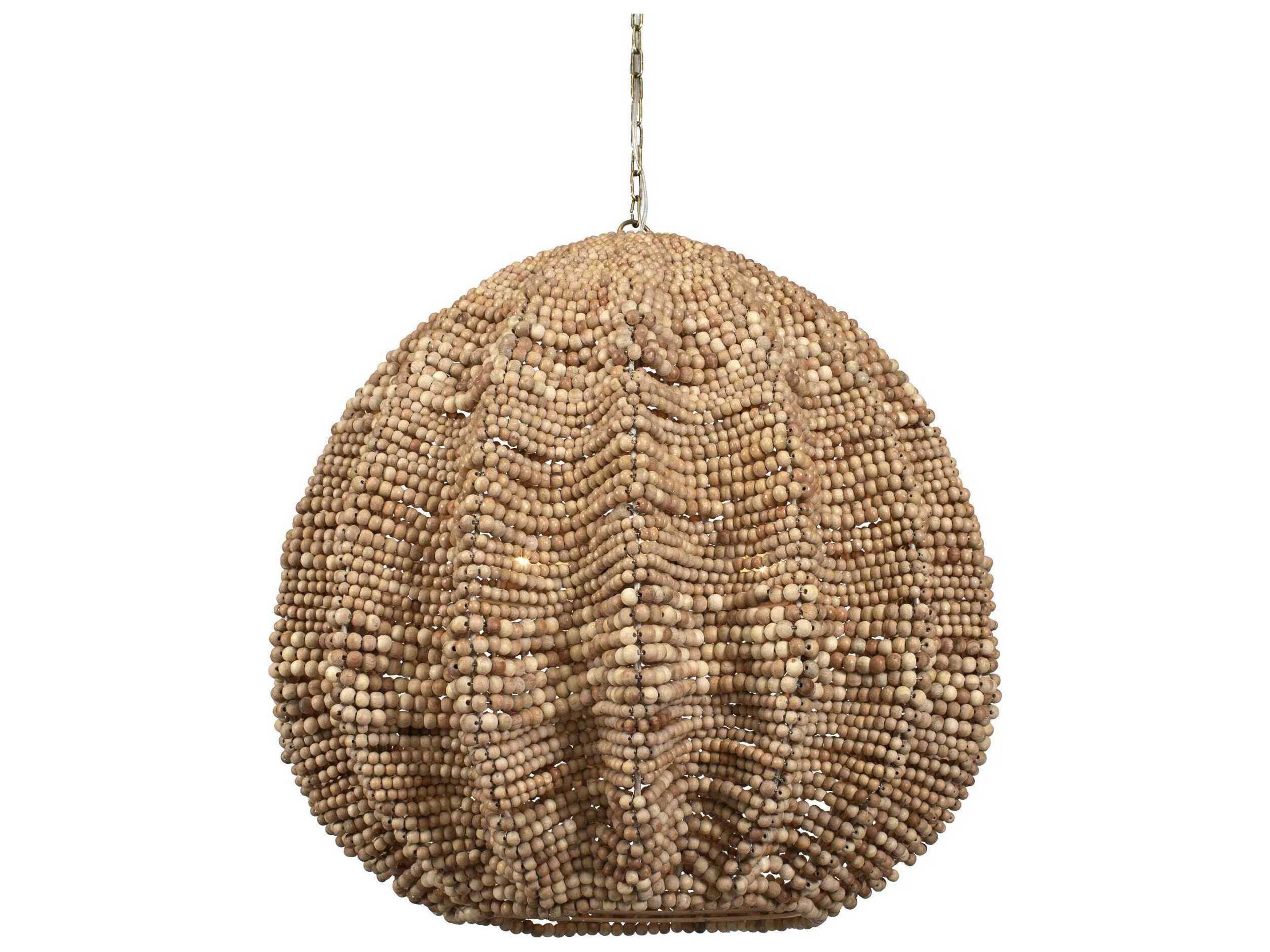 Kauri 5-Light Antique Brass Brown Pendant