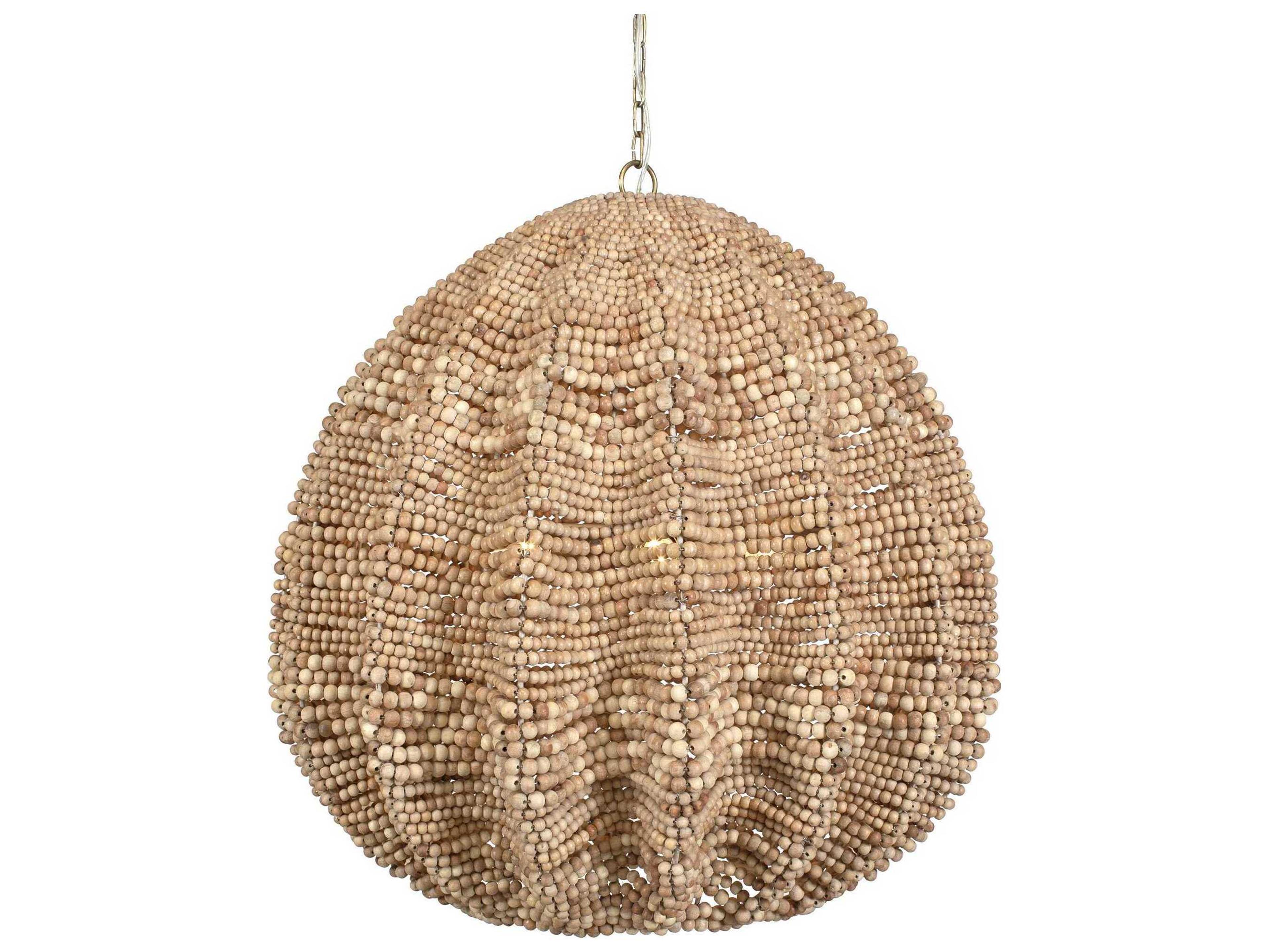 Uttermost Kauri 5-Light Antique Brass Brown Pendant