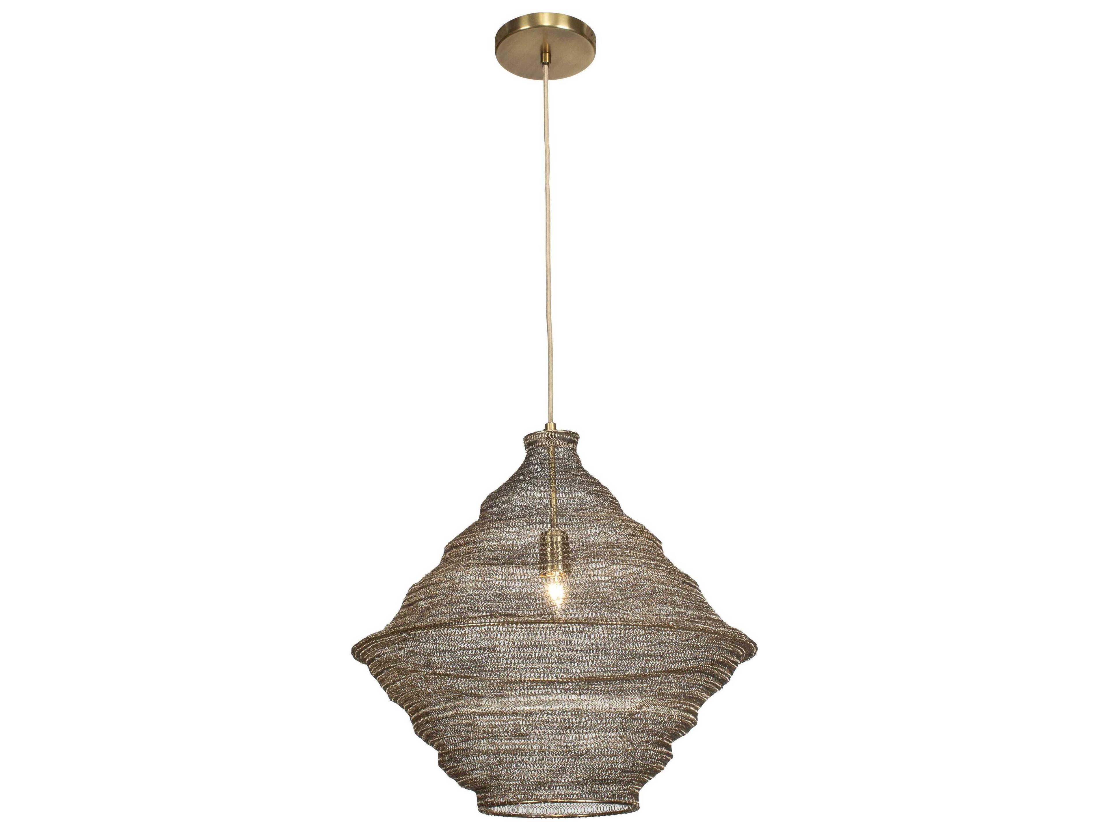 Uttermost Sigh 1-Light Antique Brass Pendant