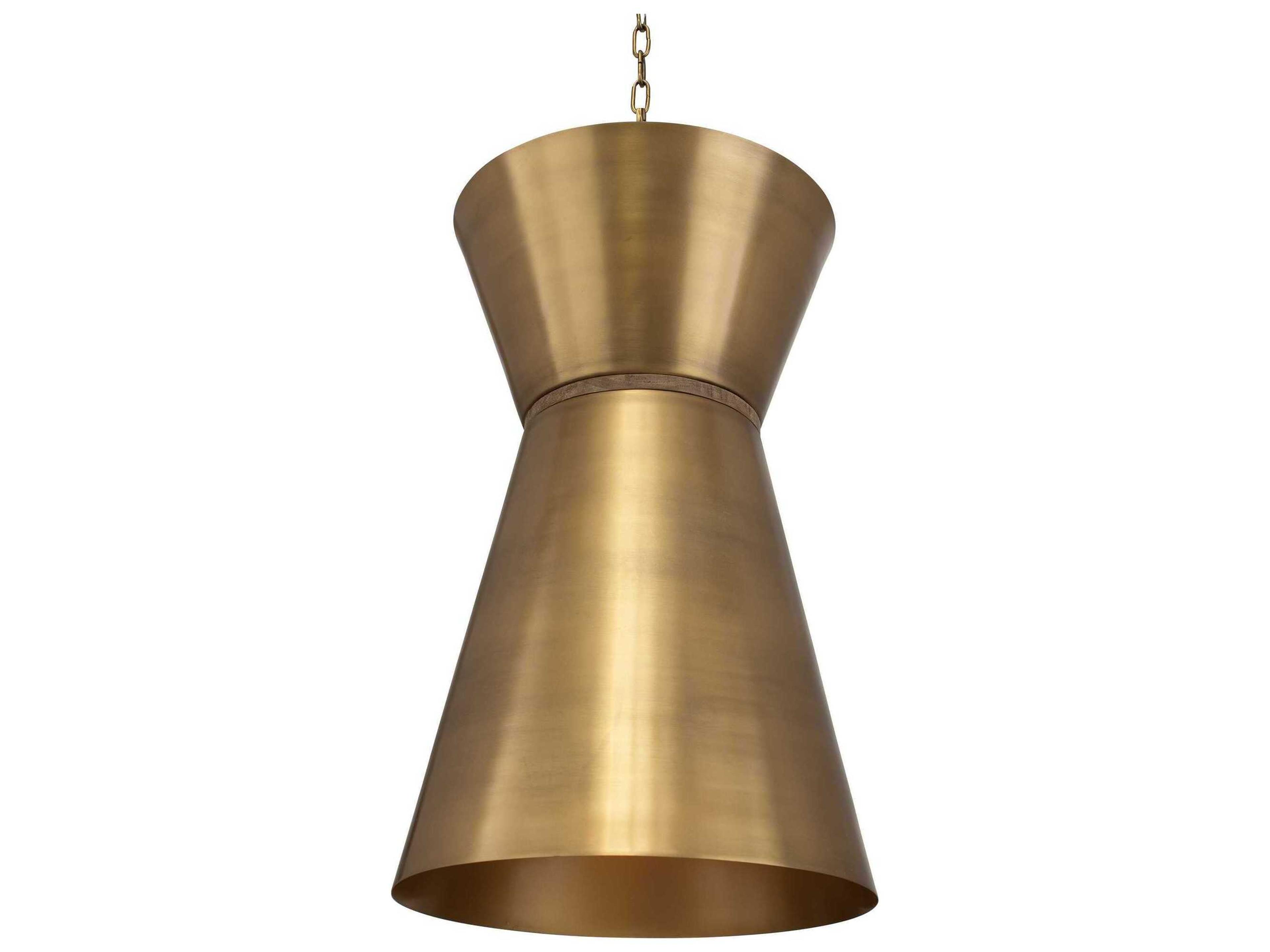 Uttermost Crocker 1-Light Antique Brass Drum Pendant