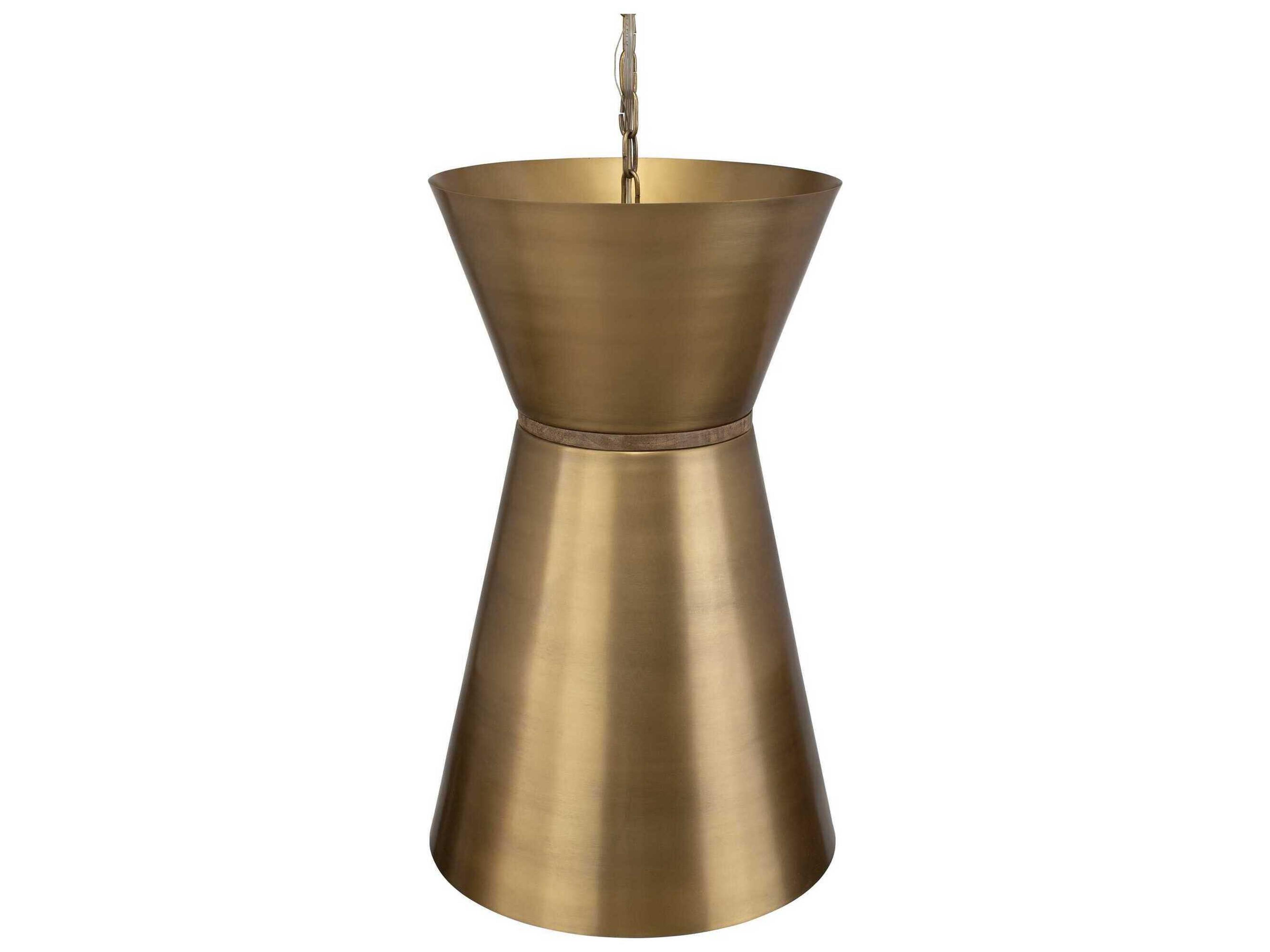 Uttermost Crocker 1-Light Antique Brass Drum Pendant