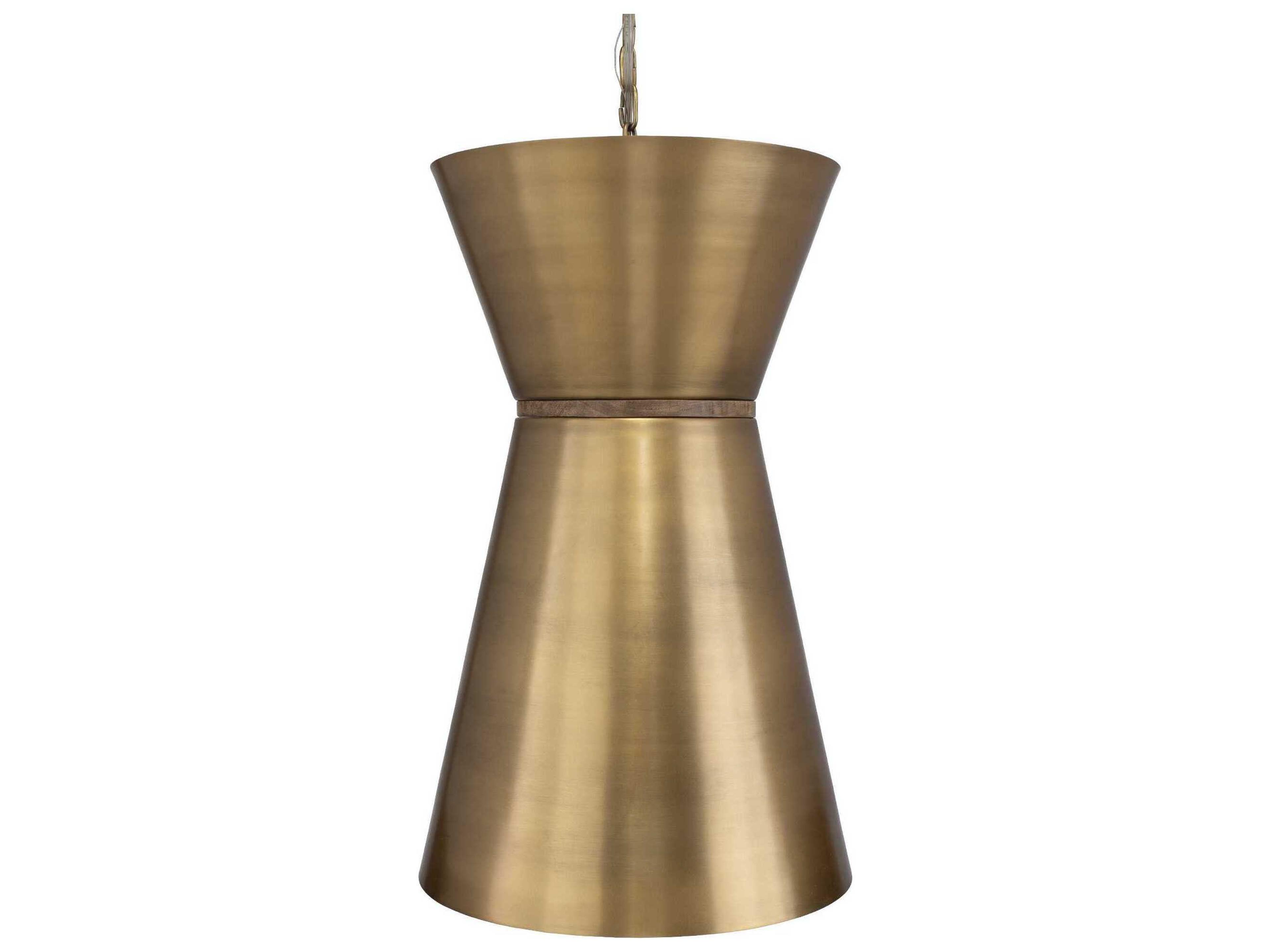 Uttermost Crocker 1-Light Antique Brass Drum Pendant