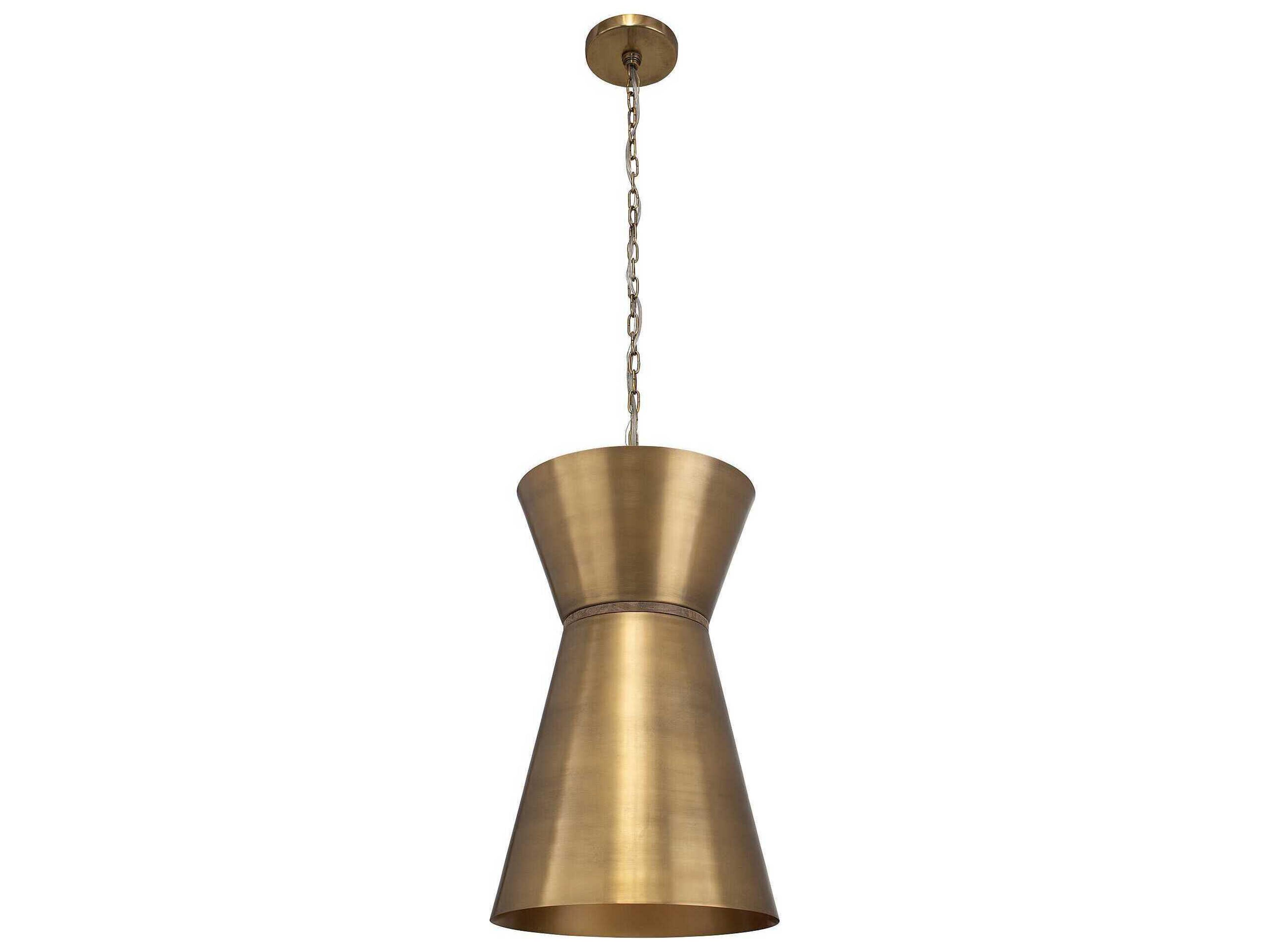 Uttermost Crocker 1-Light Antique Brass Drum Pendant