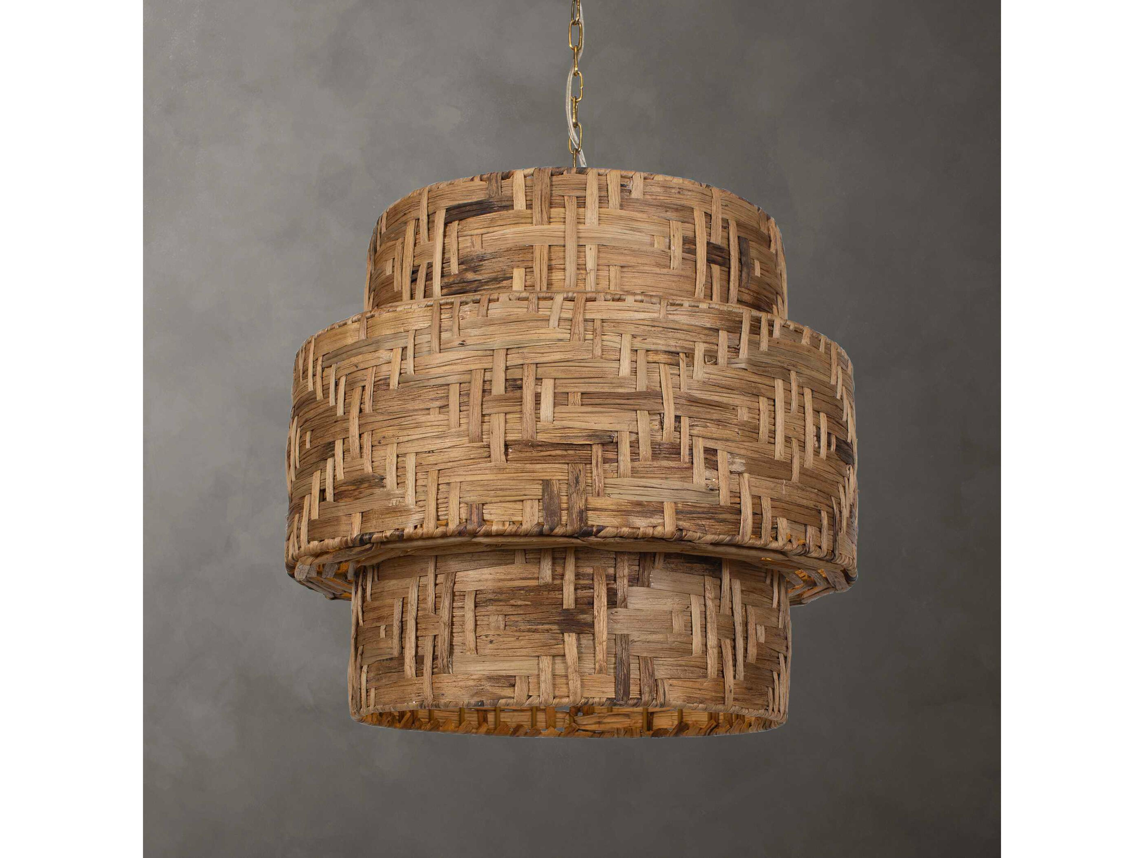 Uttermost Water Hyacinth 4-Light Antique Brass Brown Pendant