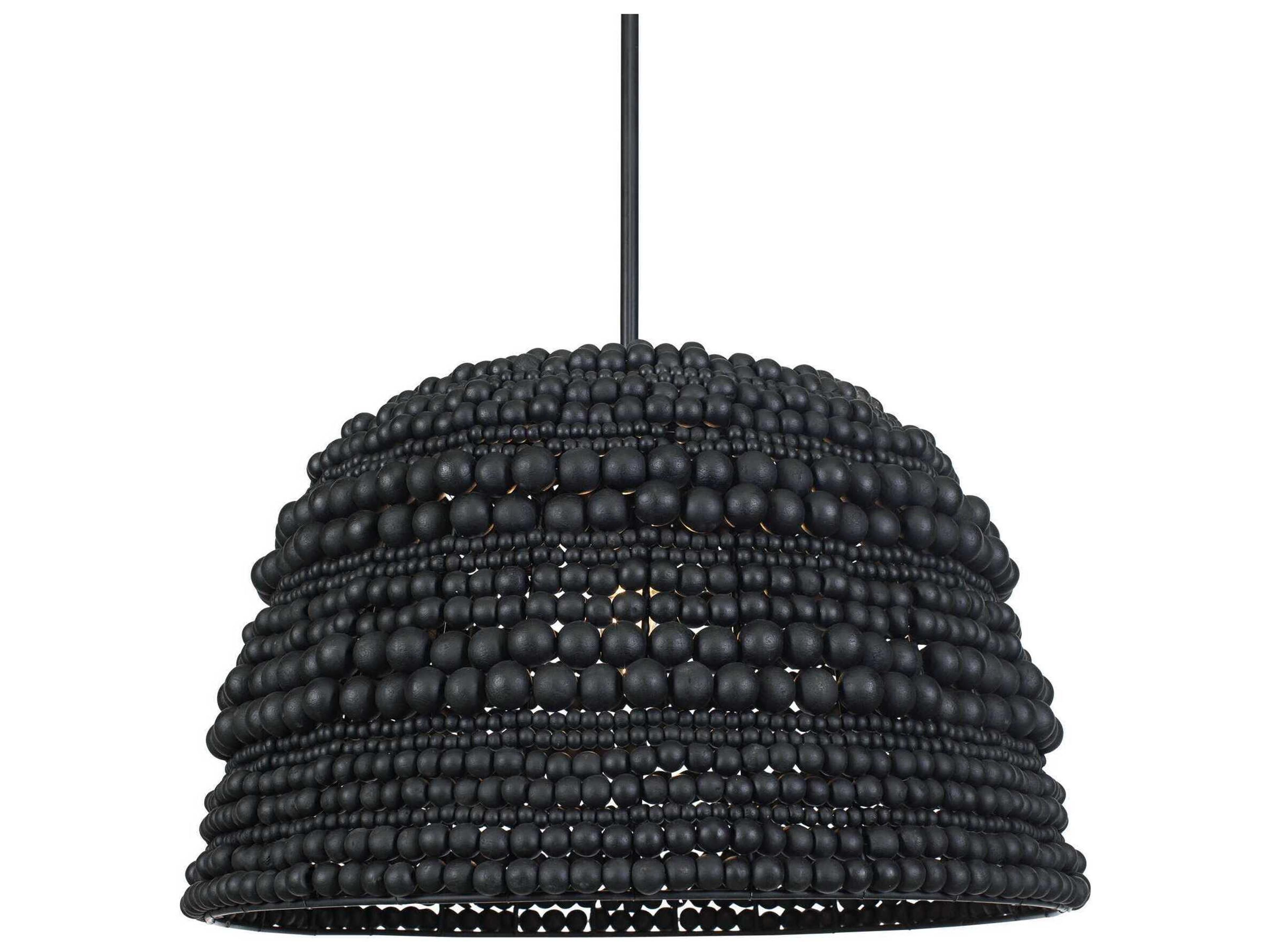 Persephone 1-Light Matte Black Dome Pendant
