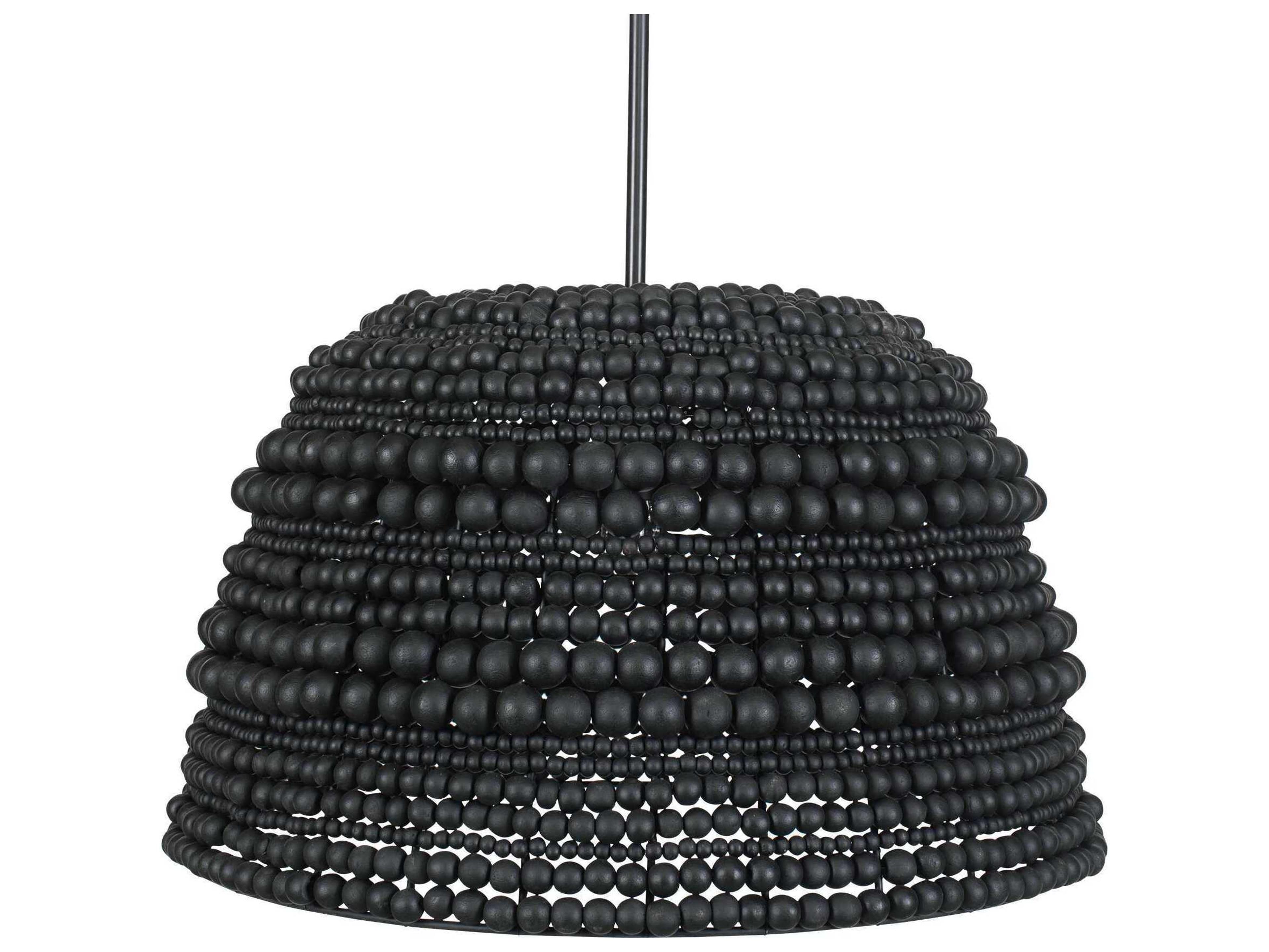 Uttermost Persephone 1-Light Matte Black Dome Pendant