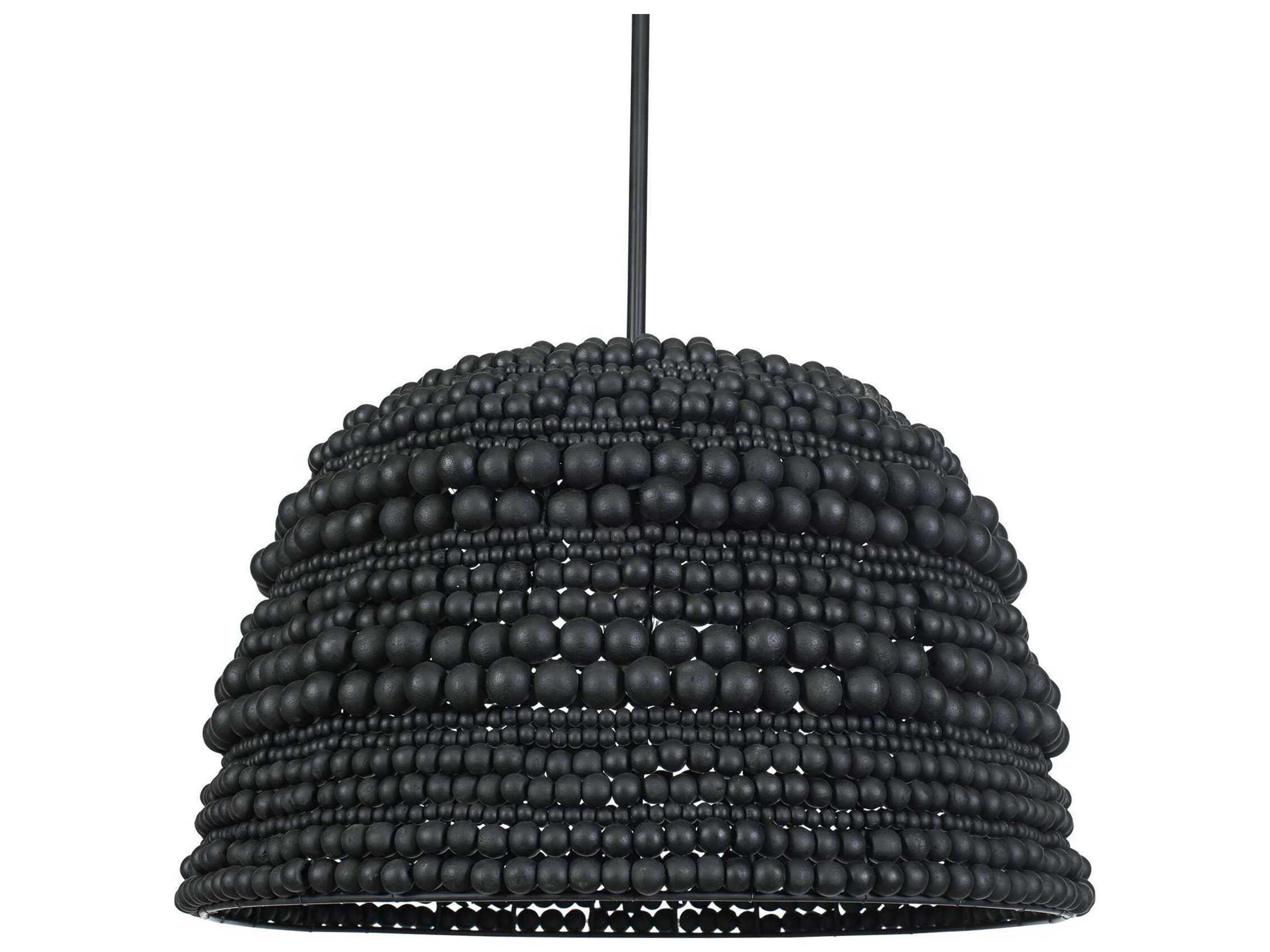 Uttermost Persephone 1-Light Matte Black Dome Pendant