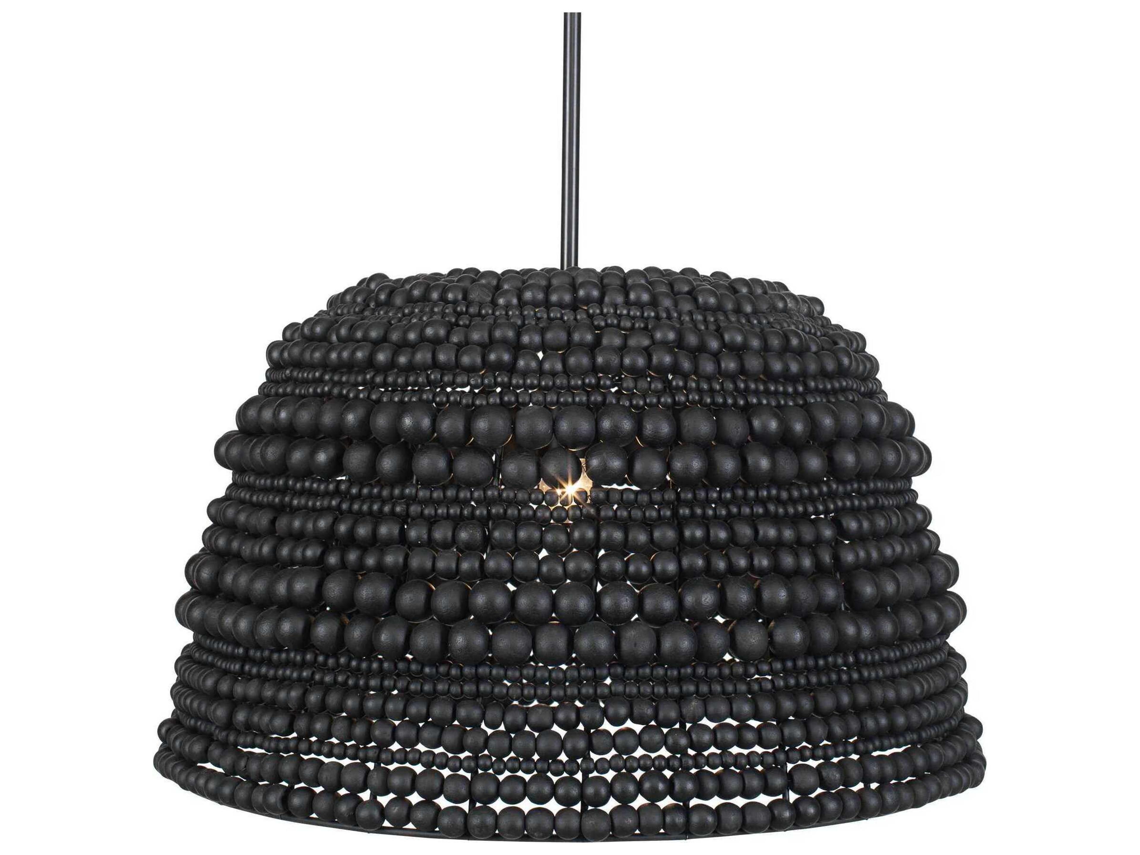 Uttermost Persephone 1-Light Matte Black Dome Pendant