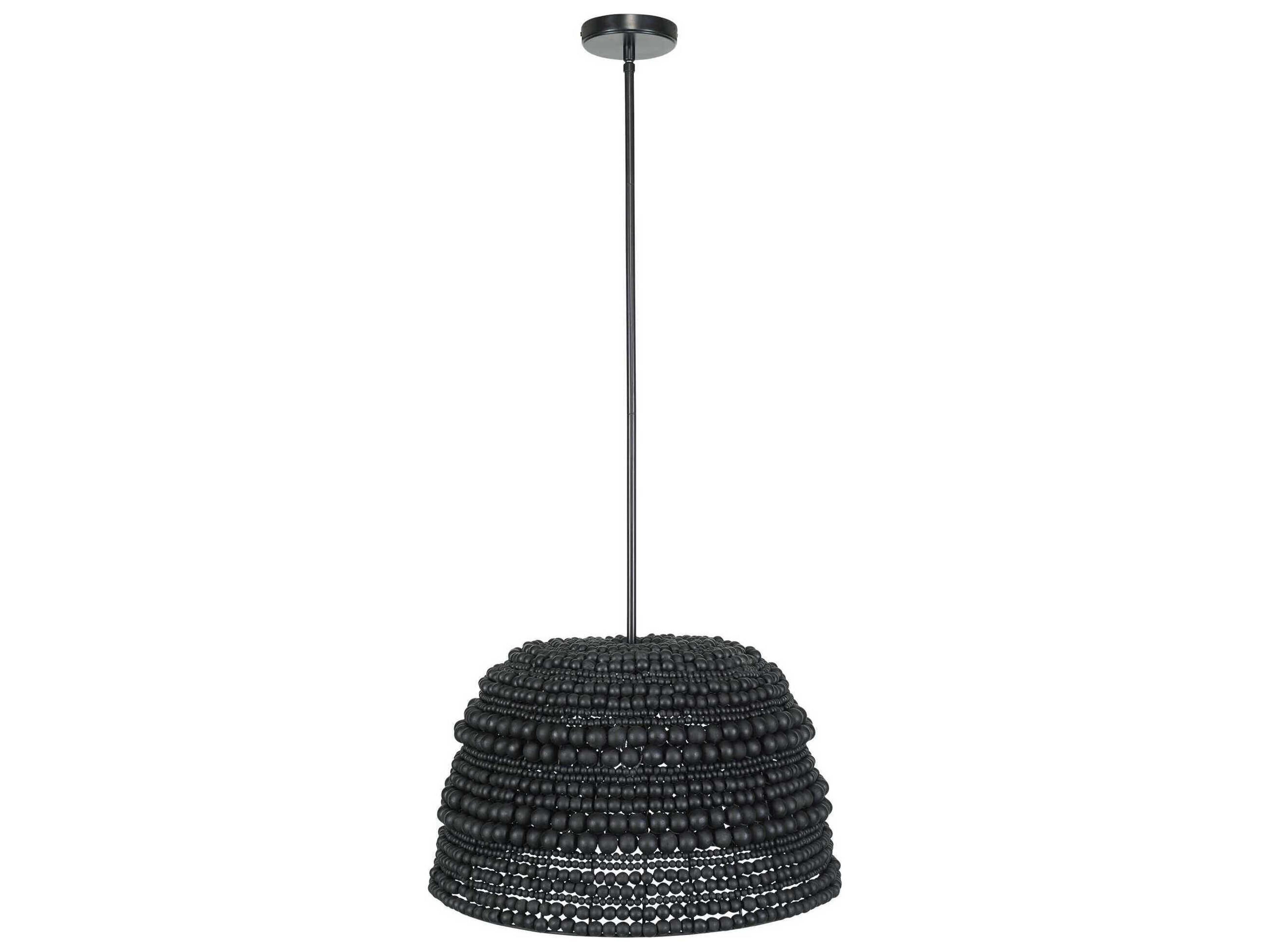 Uttermost Persephone 1-Light Matte Black Dome Pendant