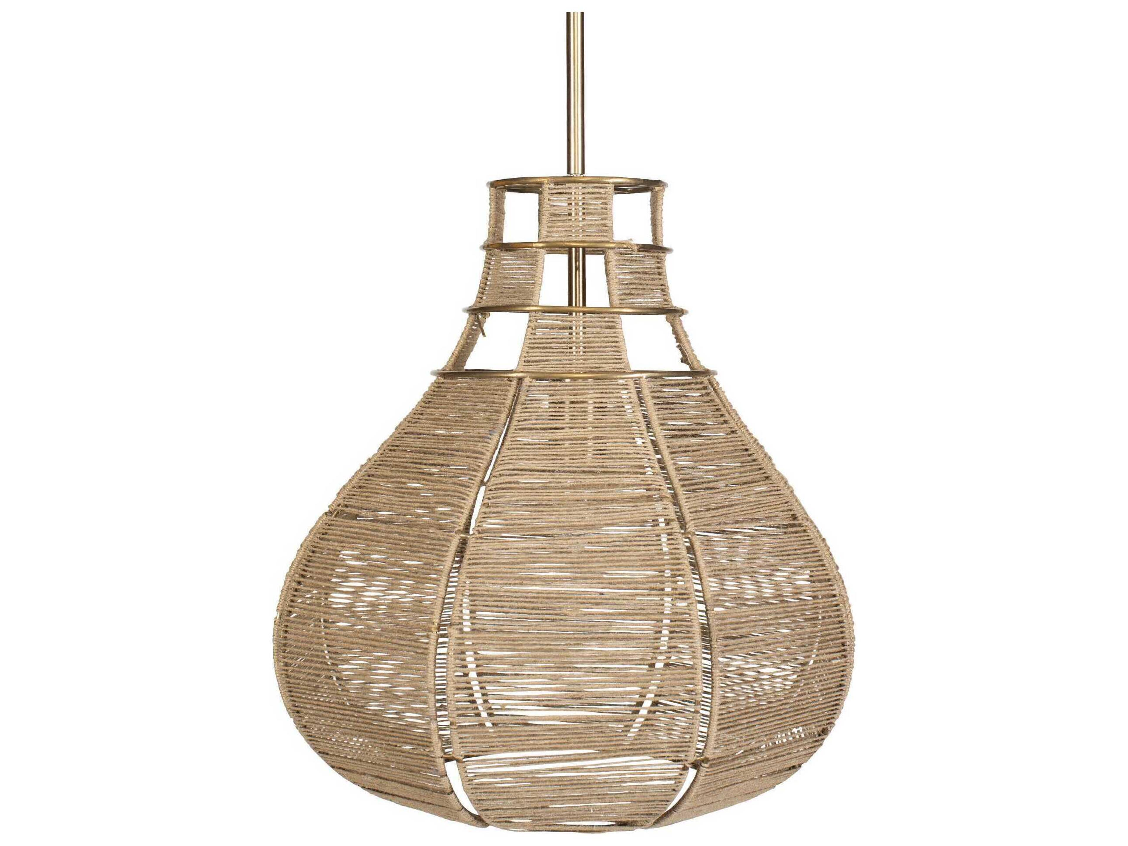 Uttermost Hestia 1-Light Antique Brass Brown Pendant