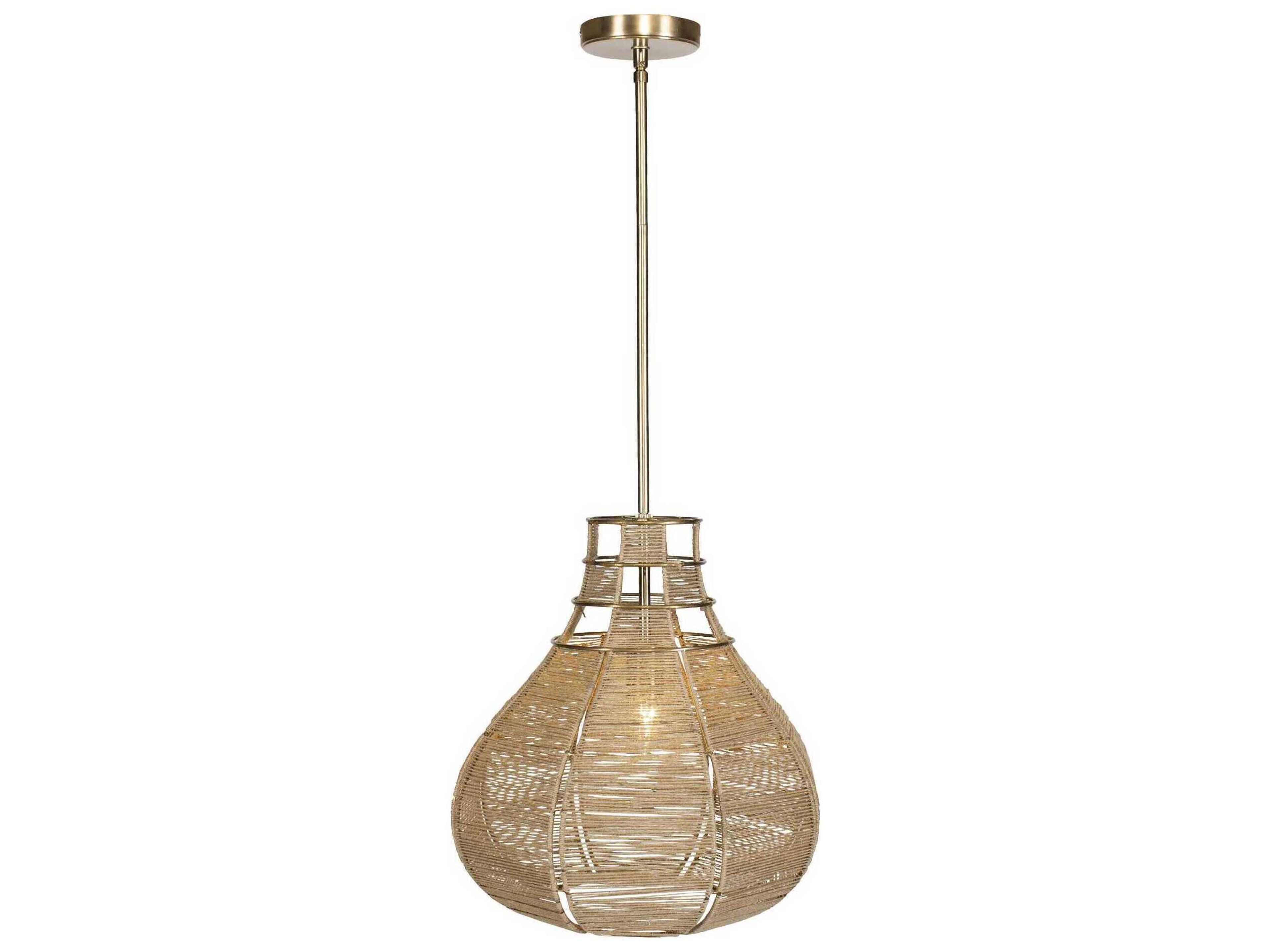 Uttermost Hestia 1-Light Antique Brass Brown Pendant