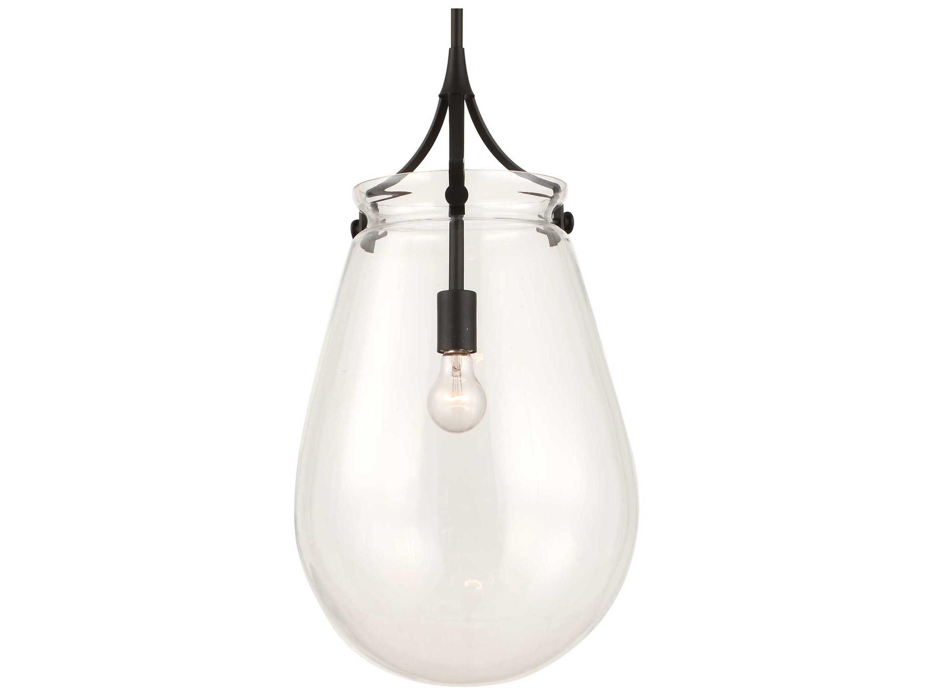 Uttermost Dewdrop 1-Light Matte Black Pendant
