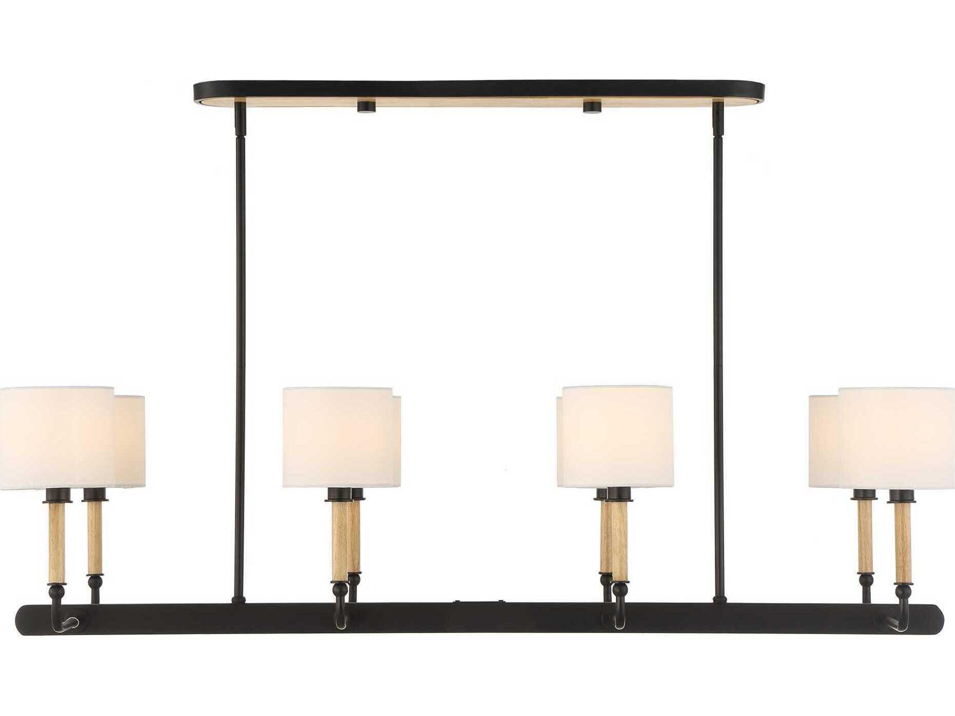 Franconia 8-Light Matte Black Island Pendant