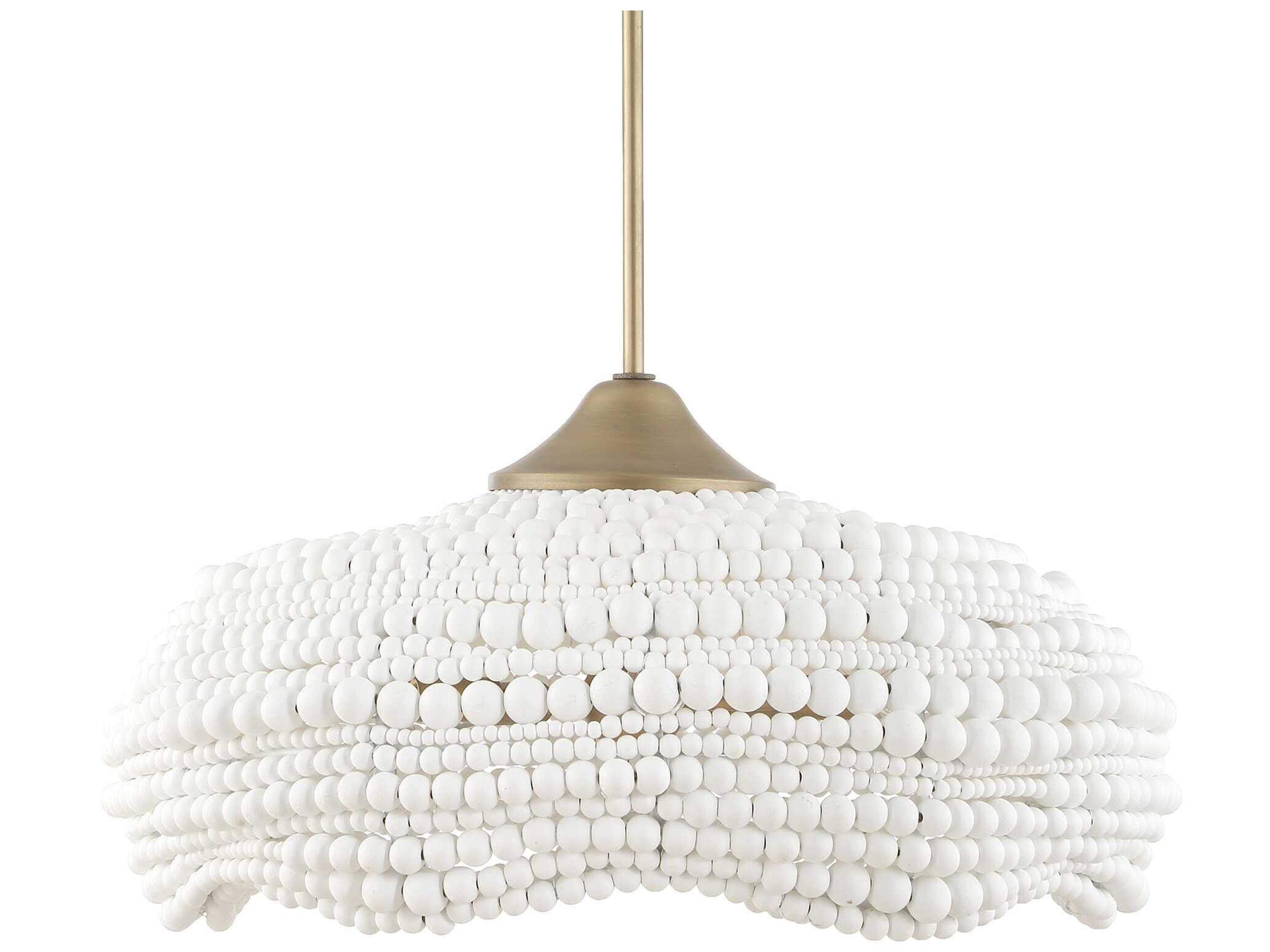 Uttermost Biddeford 5-Light Brushed Matte Gold White Dome Pendant