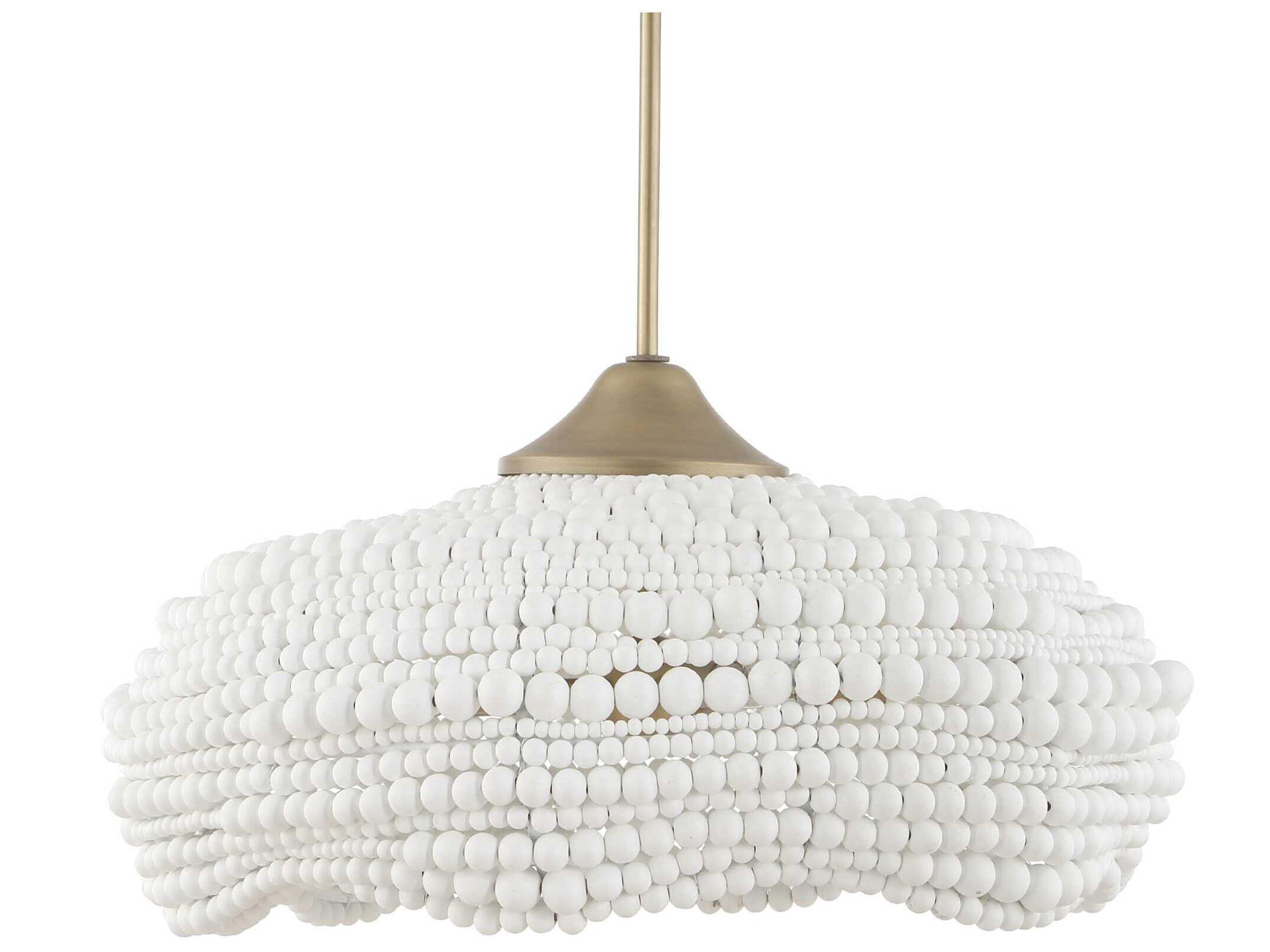 Uttermost Biddeford 5-Light Brushed Matte Gold White Dome Pendant