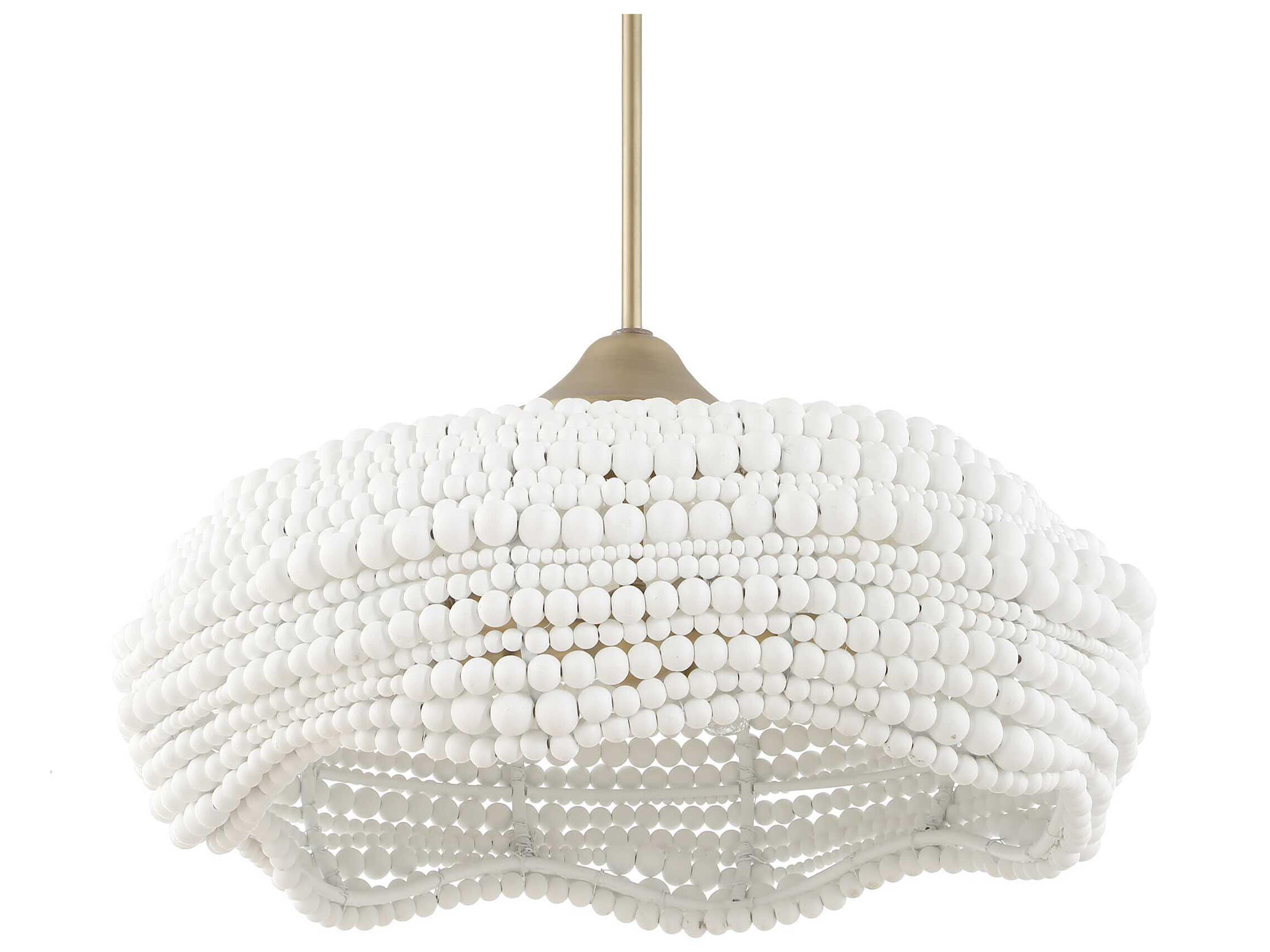 Uttermost Biddeford 5-Light Brushed Matte Gold White Dome Pendant