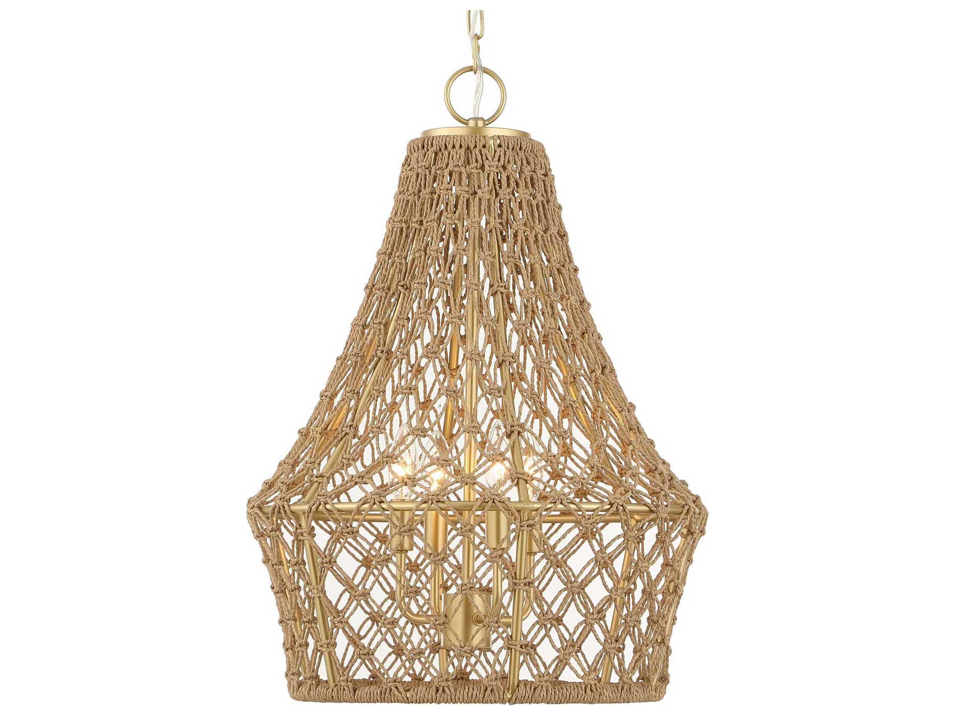 Uttermost Macrame 4-Light Brushed Gold Pendant