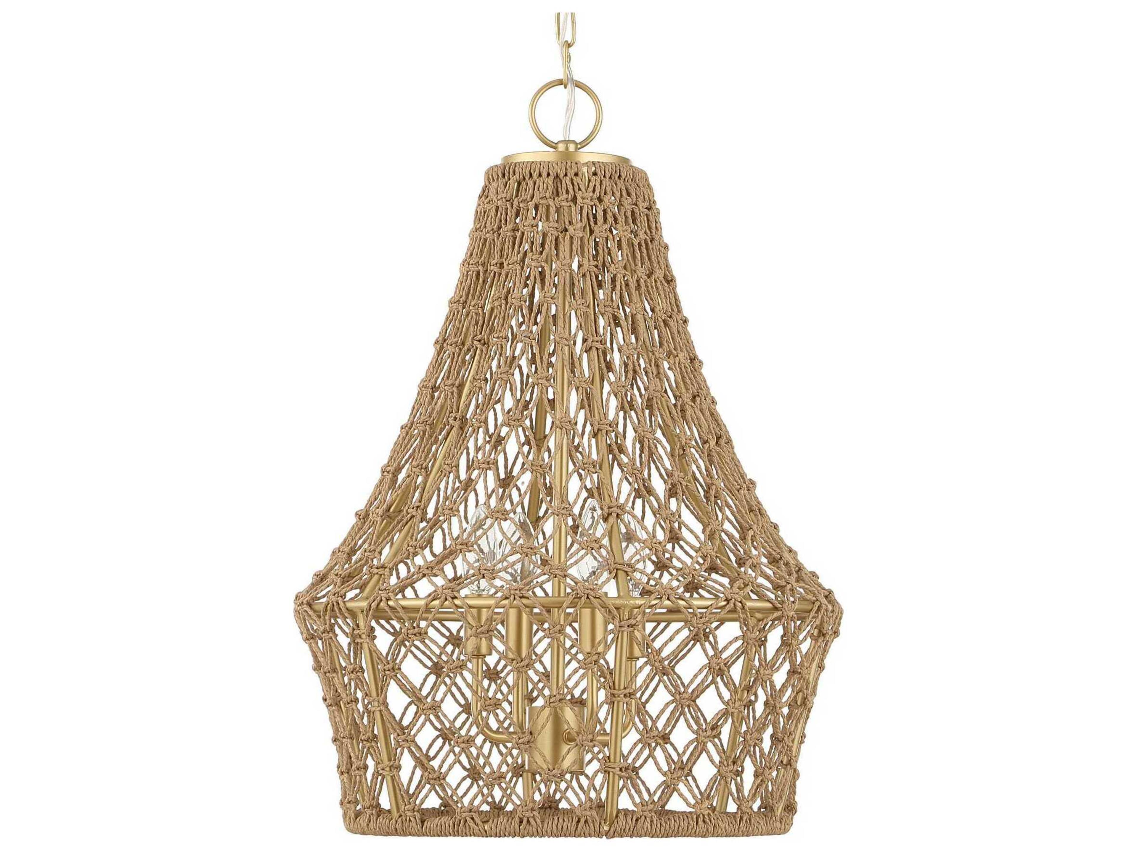Uttermost Macrame 4-Light Brushed Gold Pendant