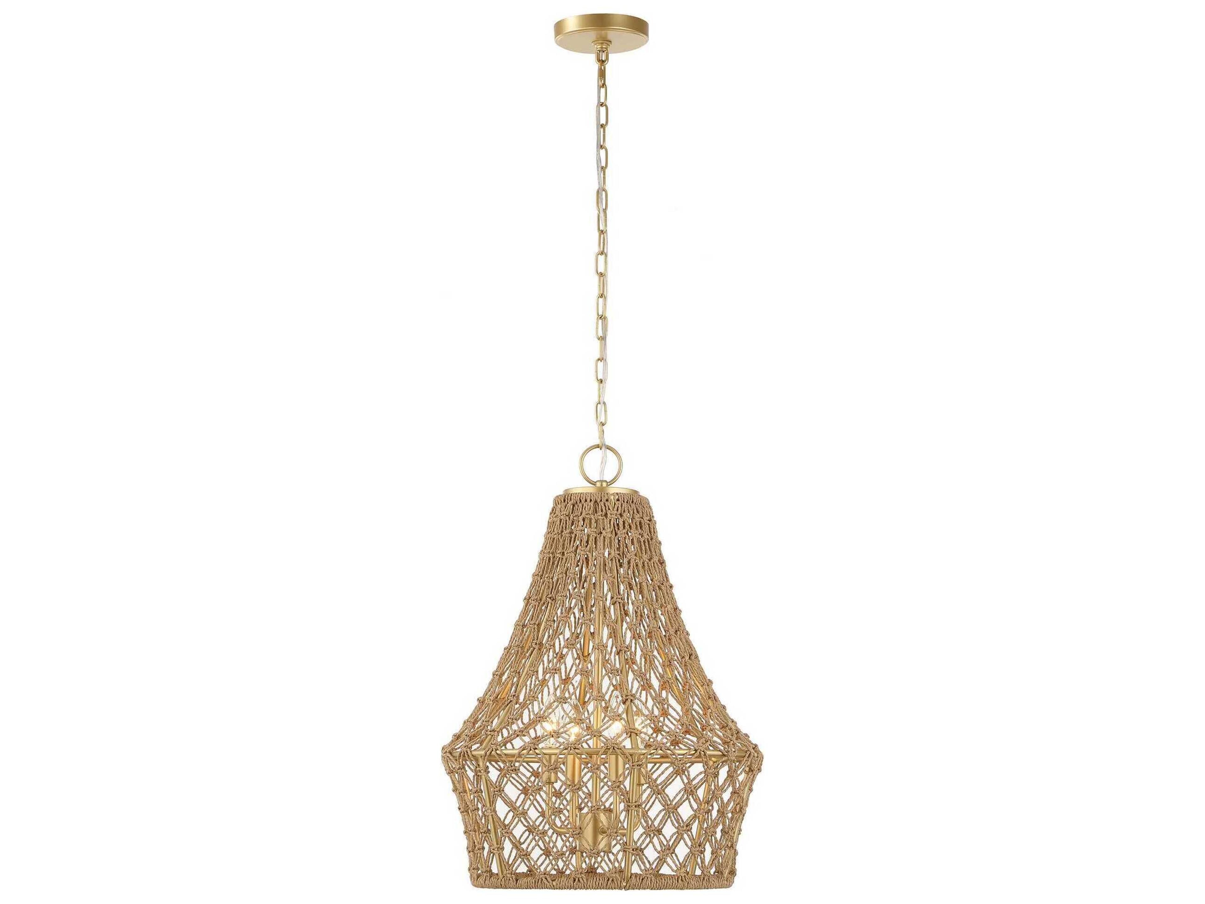 Uttermost Macrame 4-Light Brushed Gold Pendant