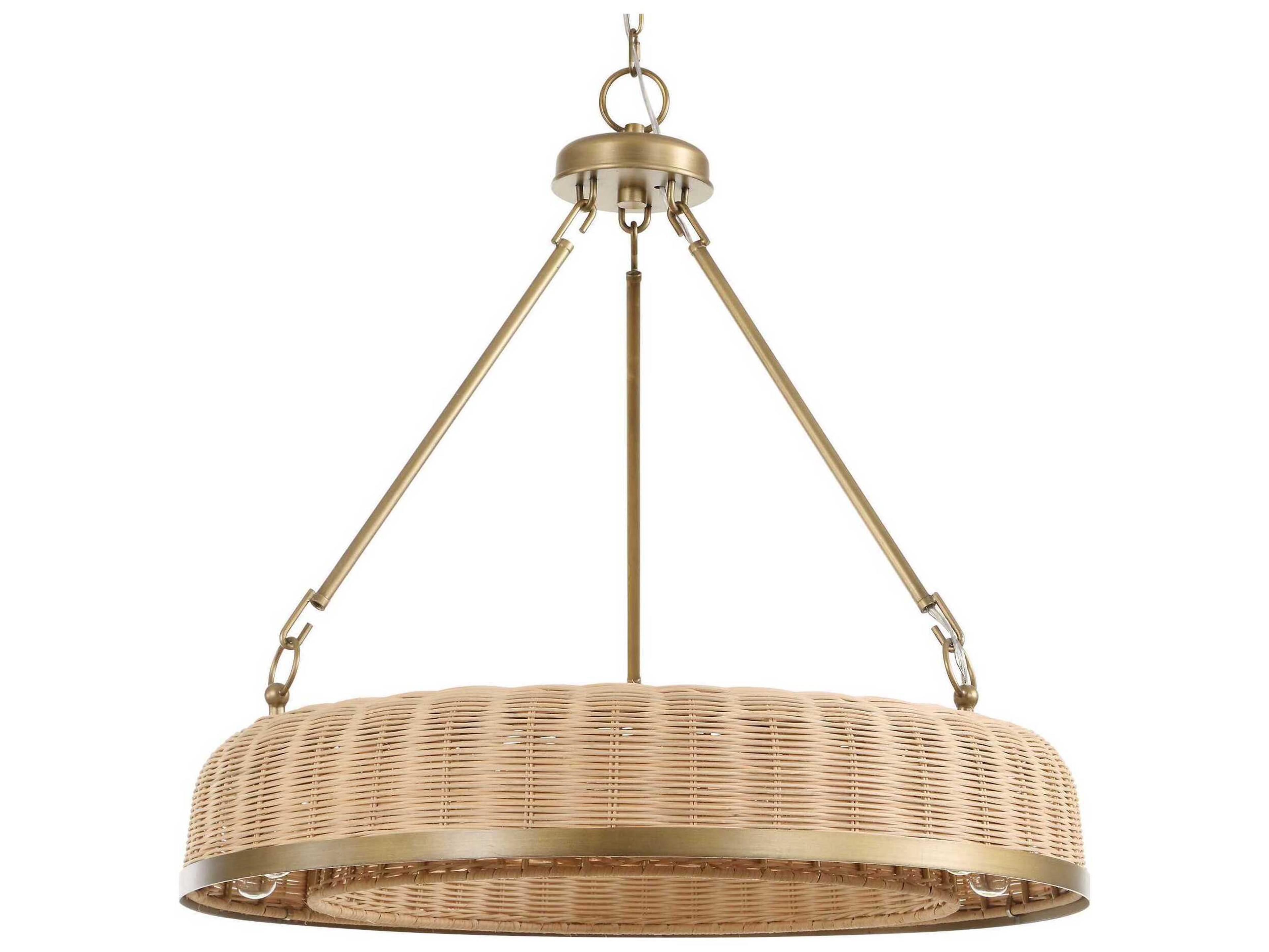 Uttermost Ladakh 9-Light Weathered Brushed Brass Round Pendant