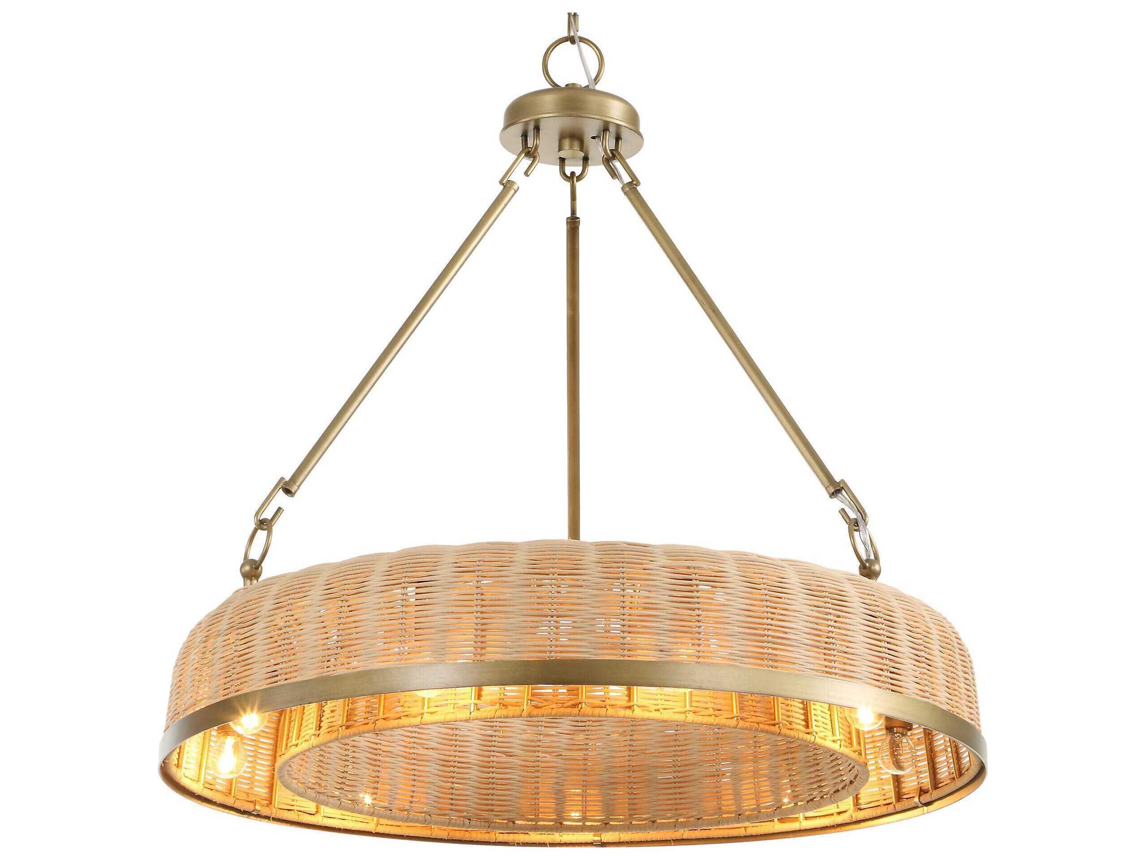 Uttermost Ladakh 9-Light Weathered Brushed Brass Round Pendant