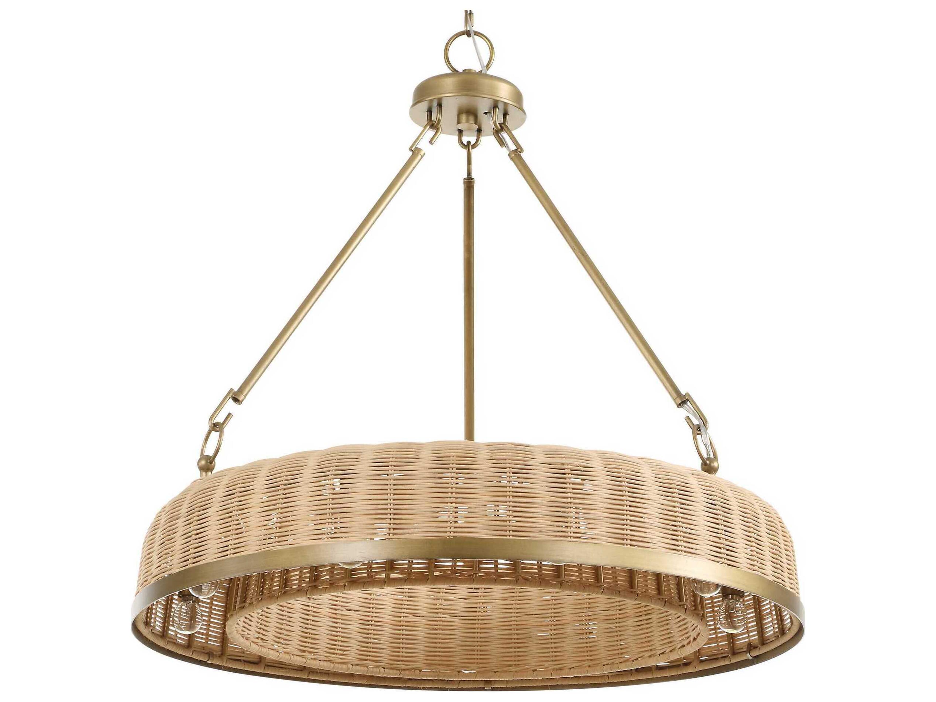 Uttermost Ladakh 9-Light Weathered Brushed Brass Round Pendant