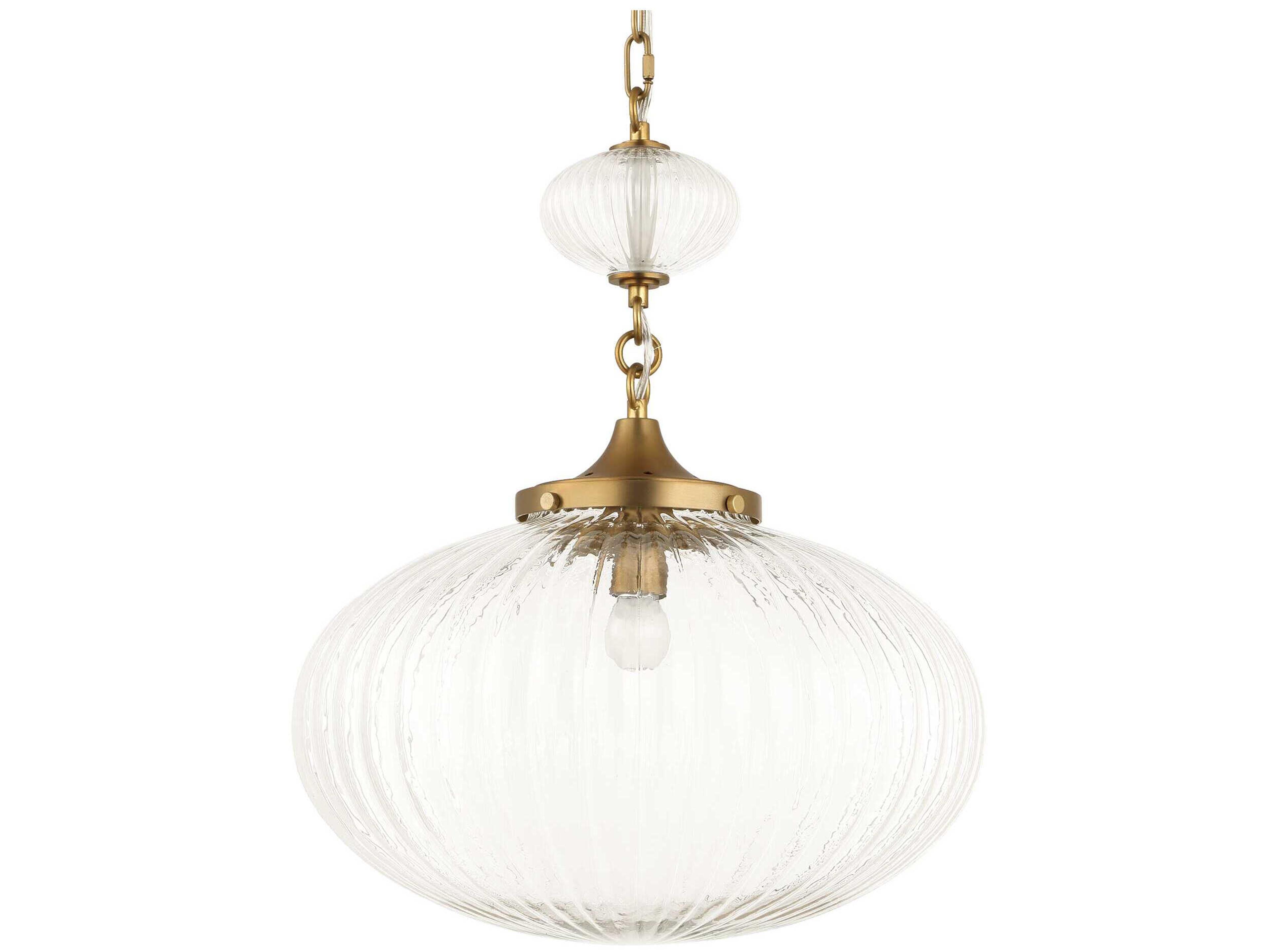 Uttermost Bellaire 1-Light Matte Brushed Gold Brass Globe Pendant