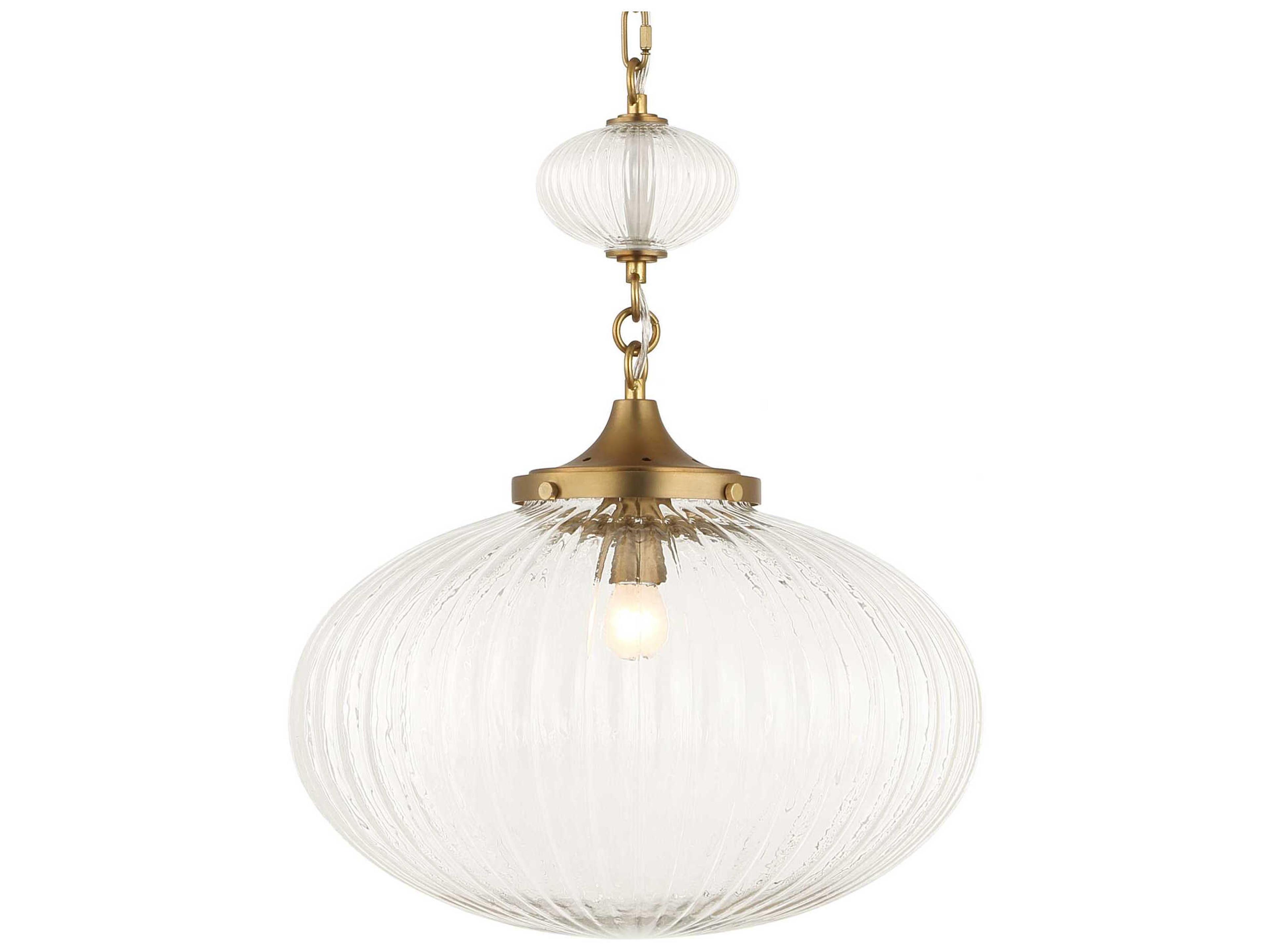 Uttermost Bellaire 1-Light Matte Brushed Gold Brass Globe Pendant
